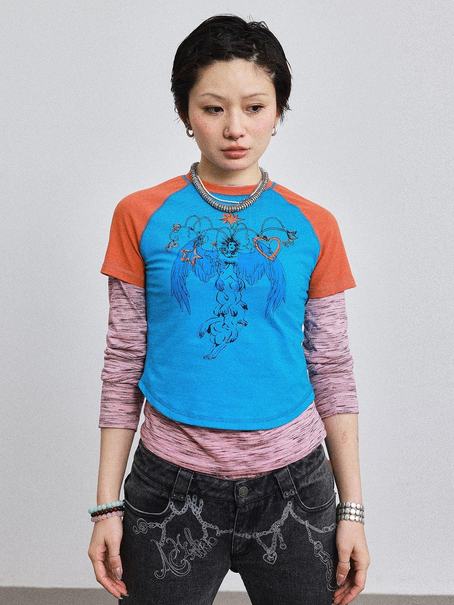 Achihara Icarus Sleeve Tee Sun Sea Colorblock