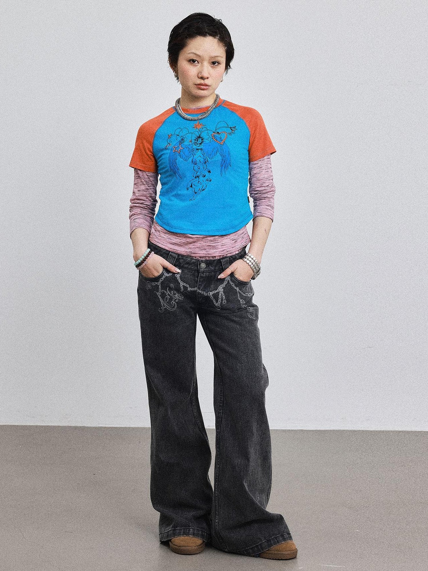 Achihara Icarus Sleeve Tee Sun Sea Colorblock