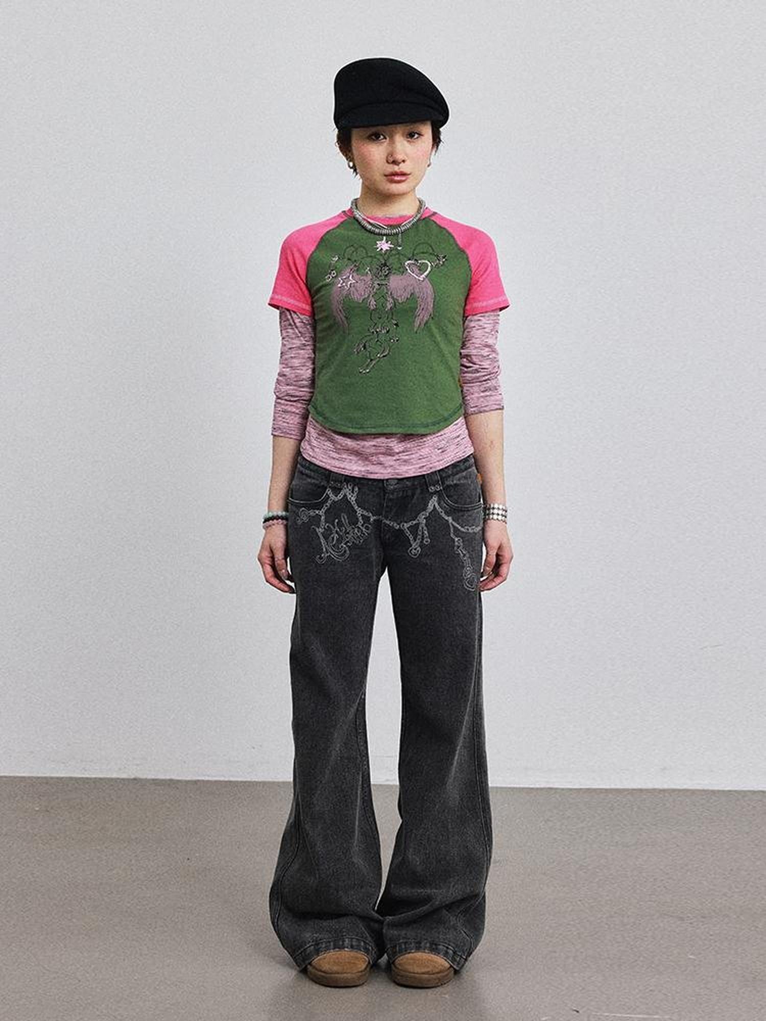 Achihara Icarus Sleeve Tee Sun Sea Colorblock