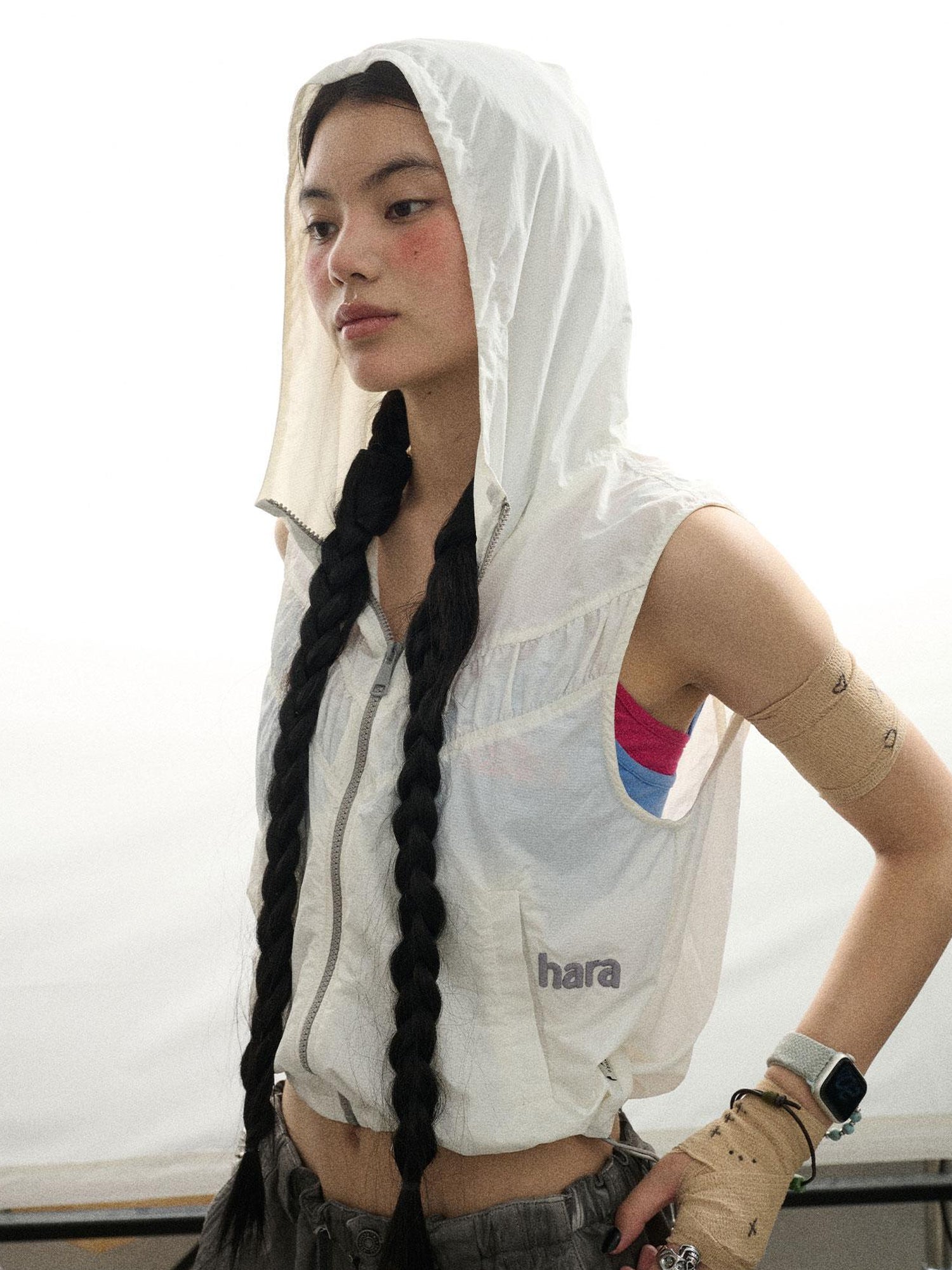 Achihara Ice Sunproof Sleeveless Hoodie