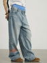 Iceland Summer Washed Denim Wide Leg Jeans