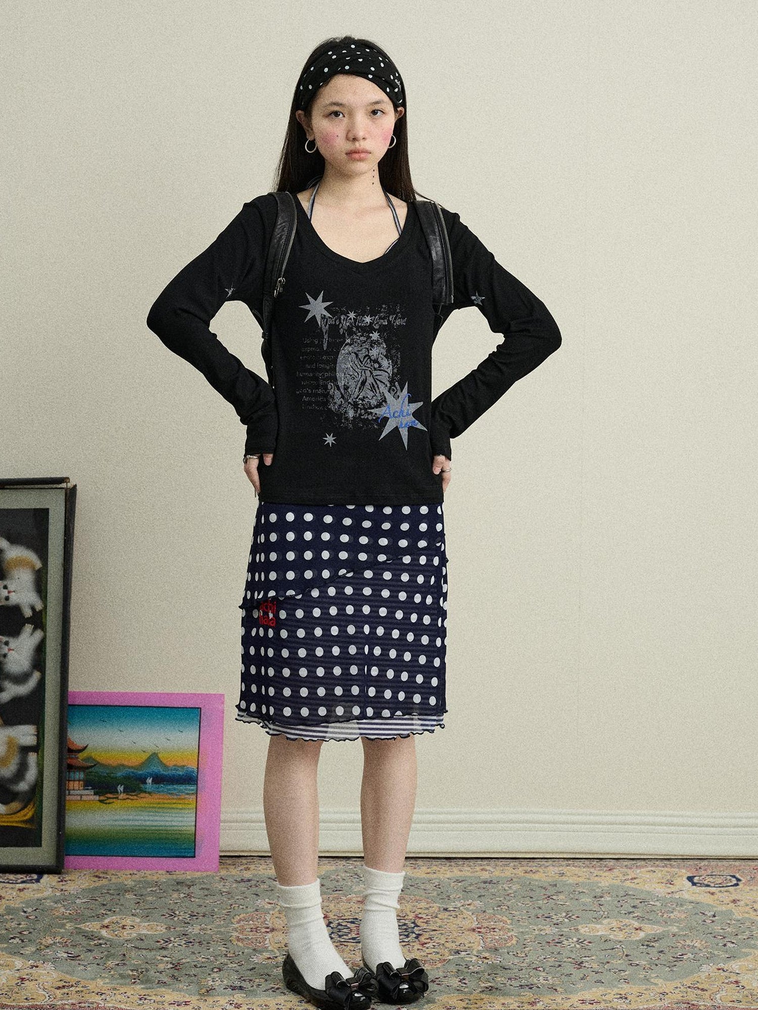 Achihara Jammy Dot A Line Skirt