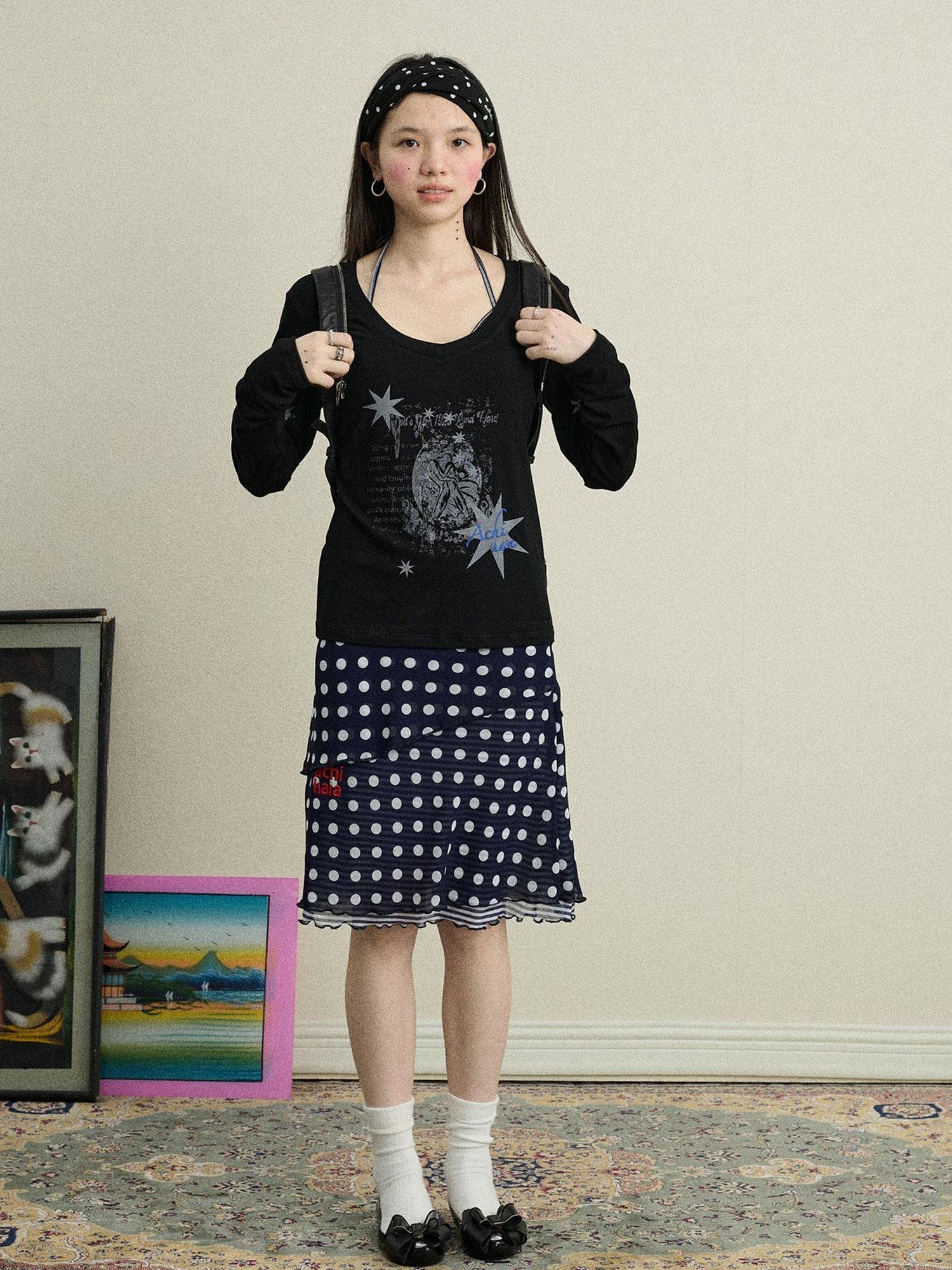 Achihara Jammy Dot A Line Skirt