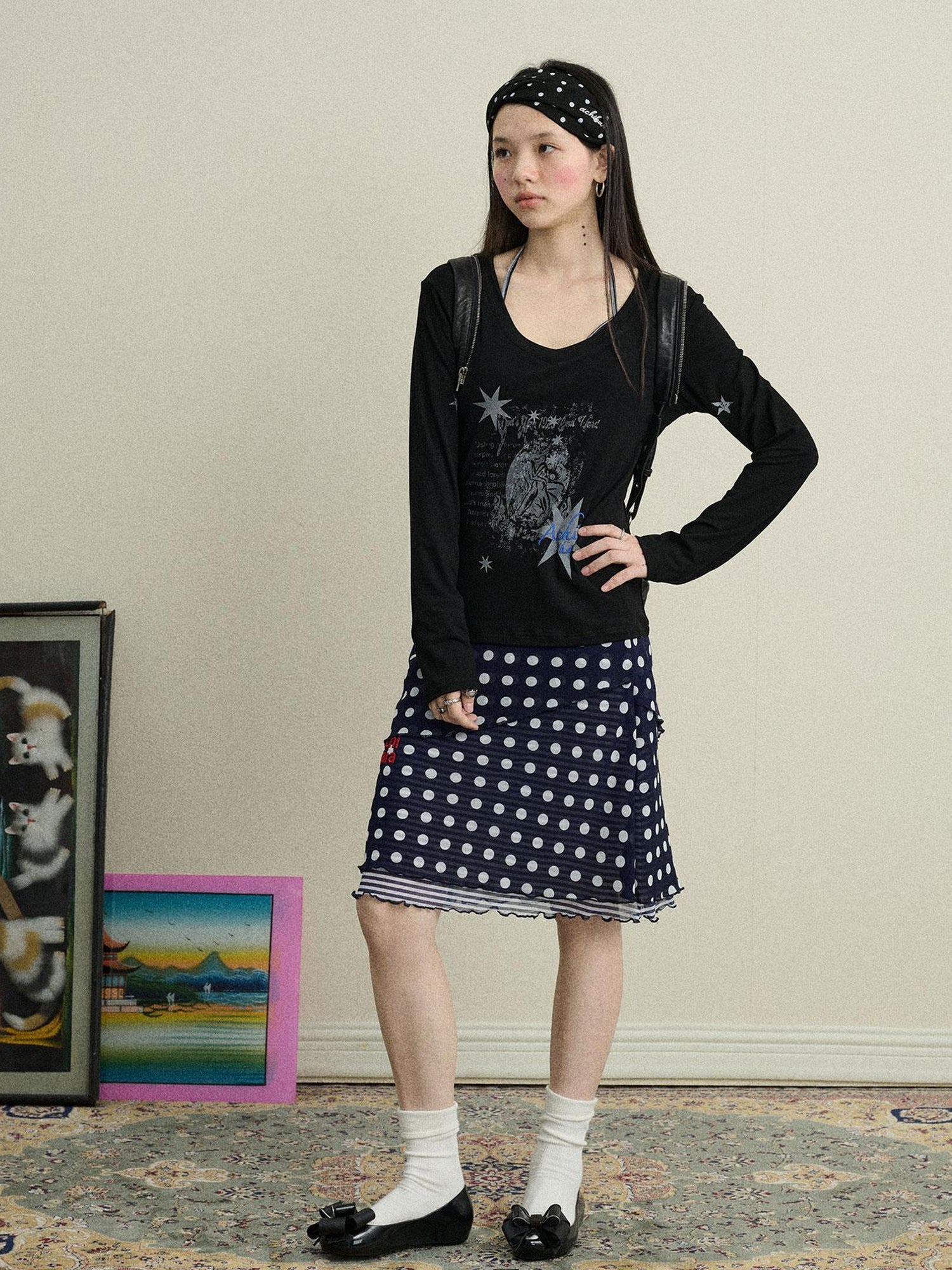 Achihara Jammy Dot A Line Skirt