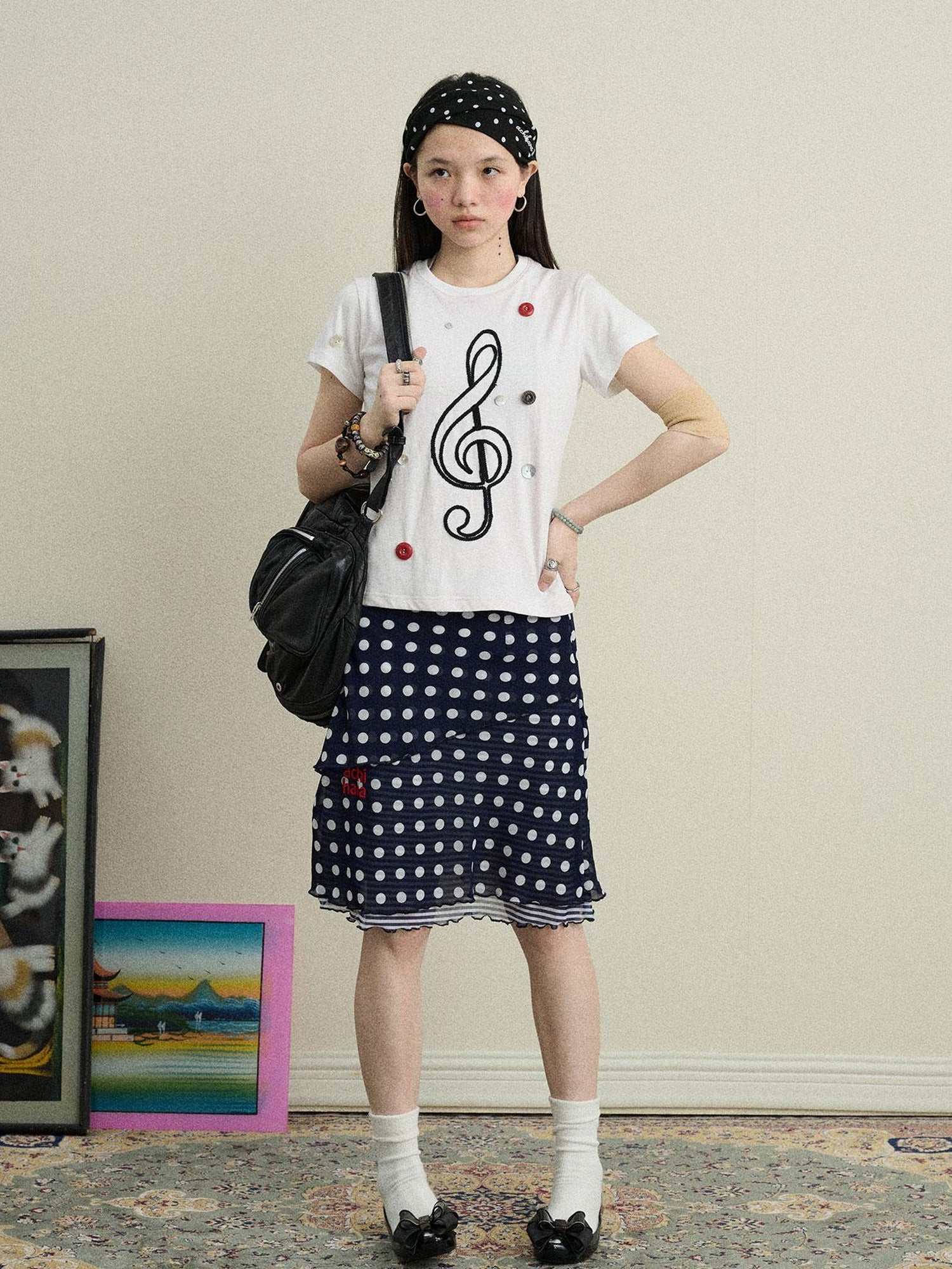 Achihara Jammy Dot A Line Skirt