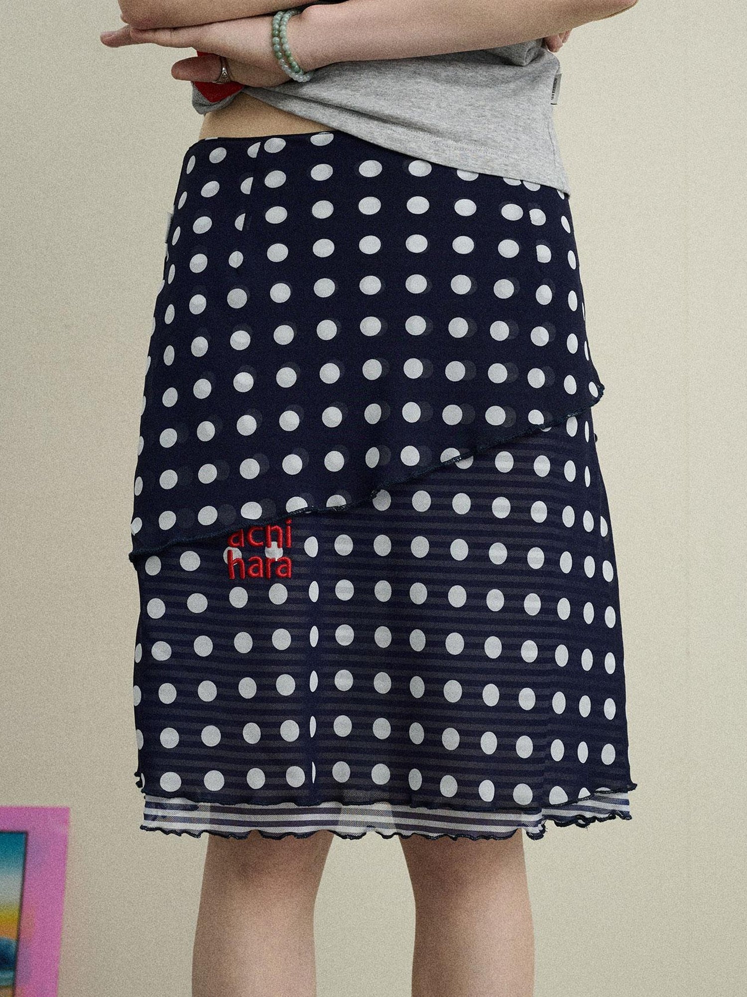 Achihara Jammy Dot A Line Skirt