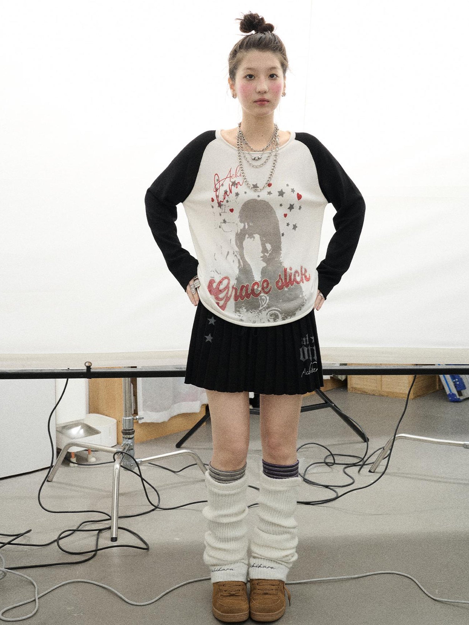 Achihara Jefferson Airplane Grace Slick Graphic Tee Long Sleeve