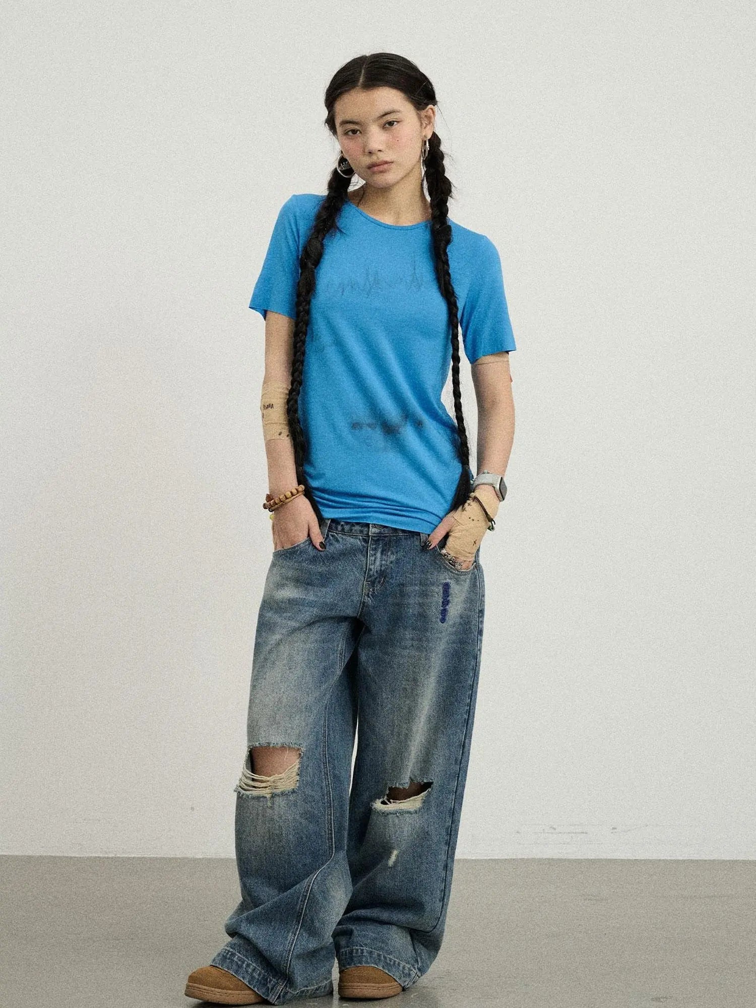 Jelly T Shirt 2025 Summer Slim Fit Women Top With Aurora Print