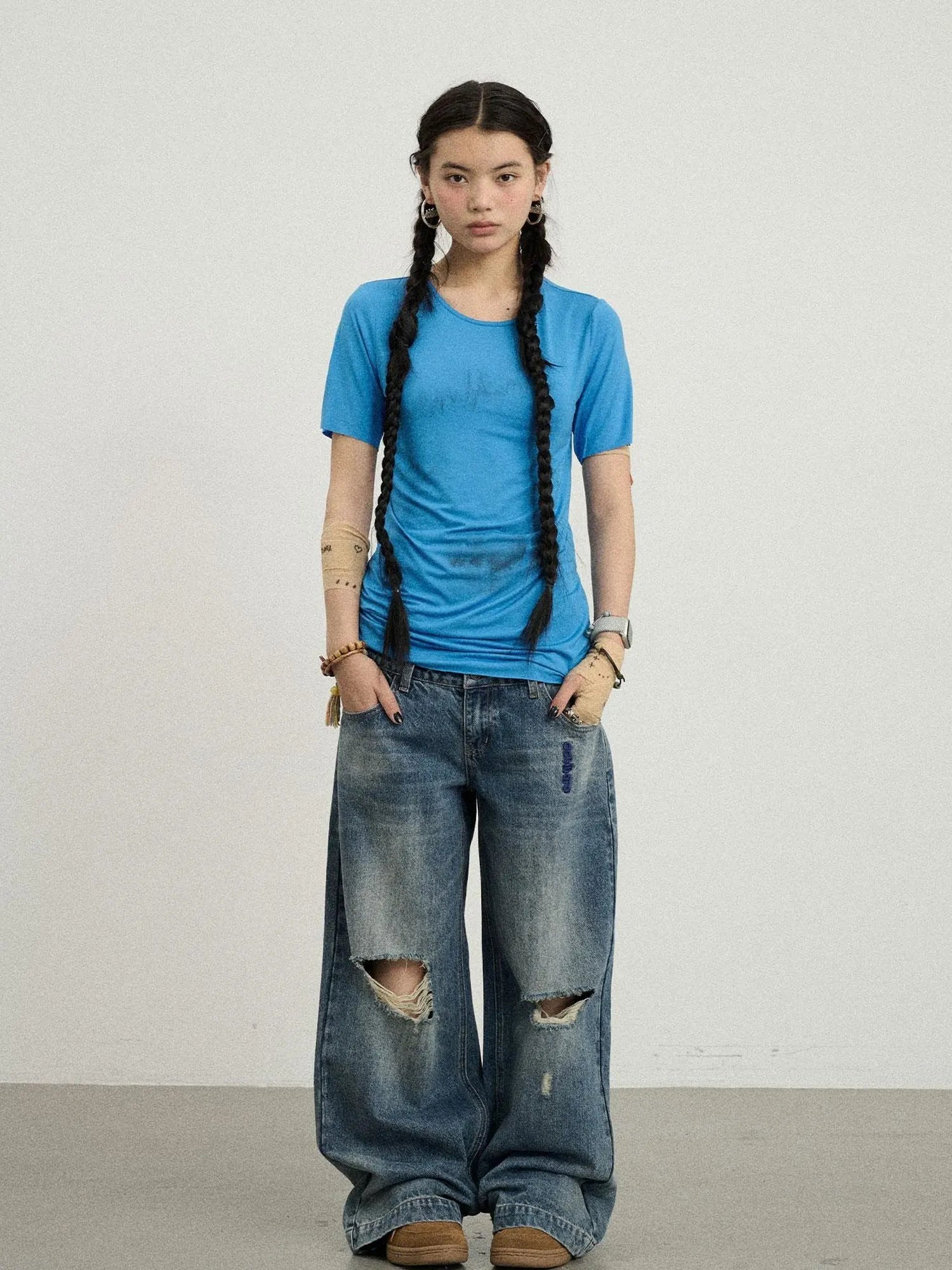 Jelly T Shirt 2025 Summer Slim Fit Women Top With Aurora Print