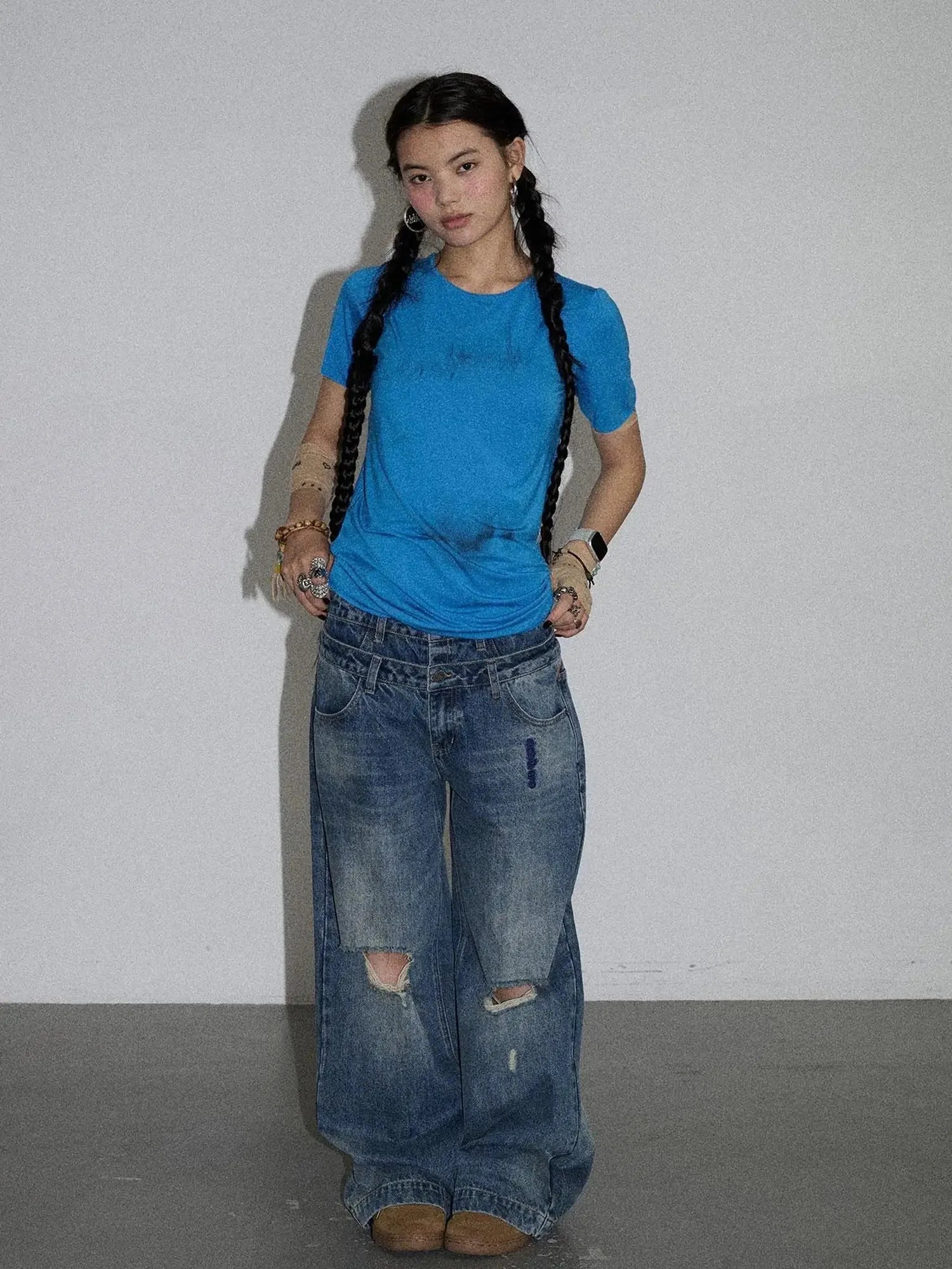 Jelly T Shirt 2025 Summer Slim Fit Women Top With Aurora Print