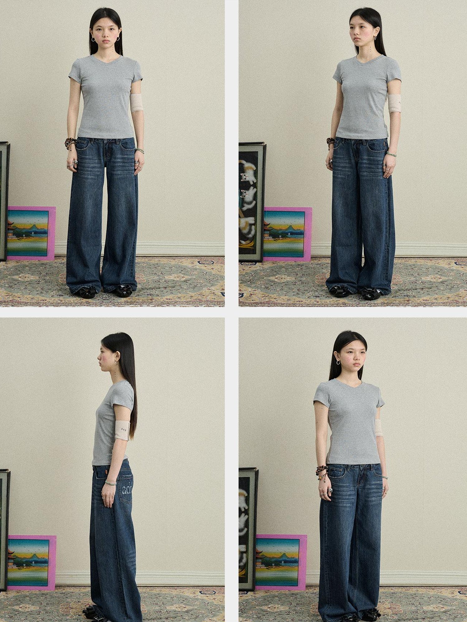Achihara Jelly V-Neck Stretch Tee