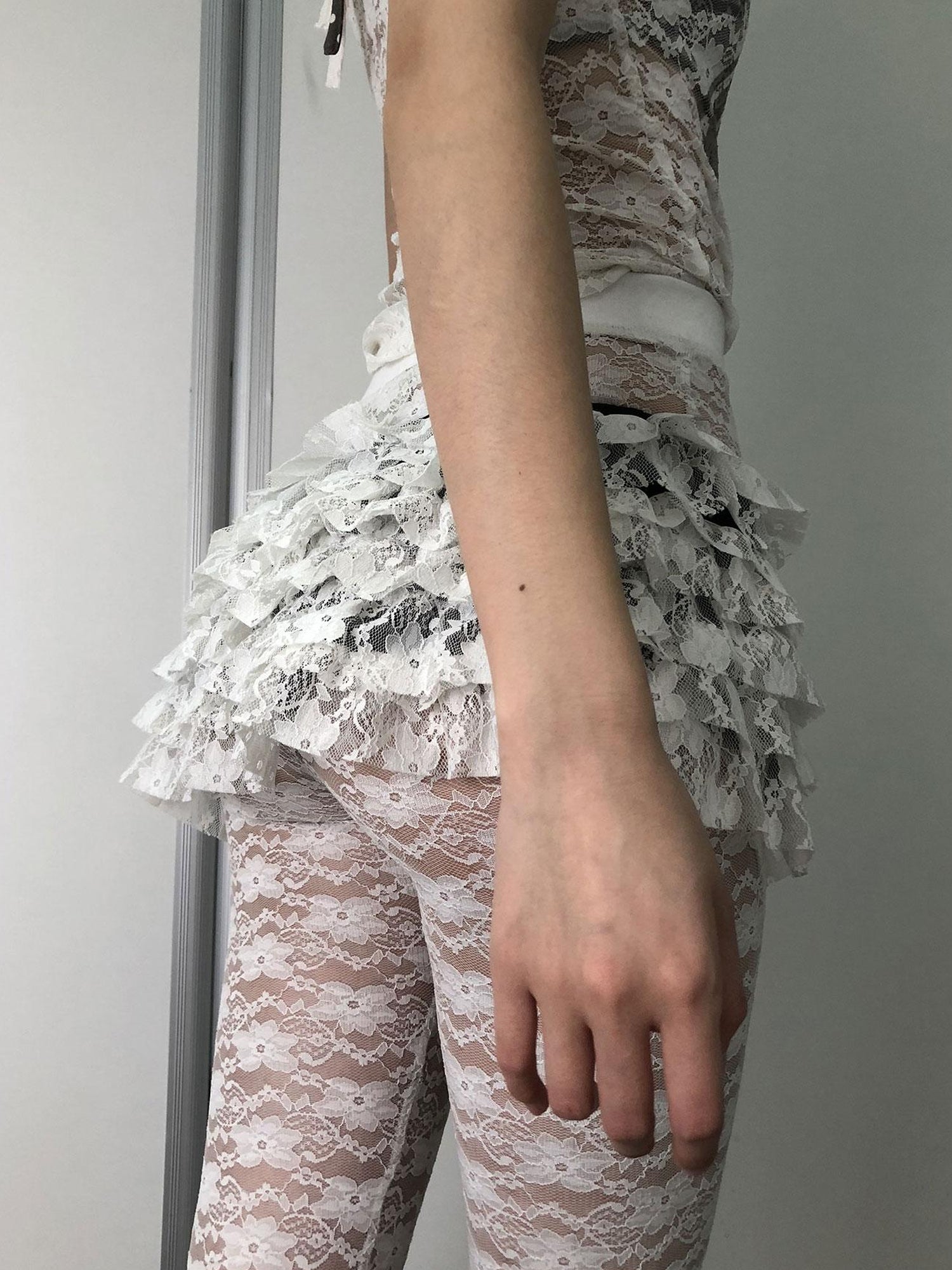 Achihara Layered Lace A-Line Mini Skirt