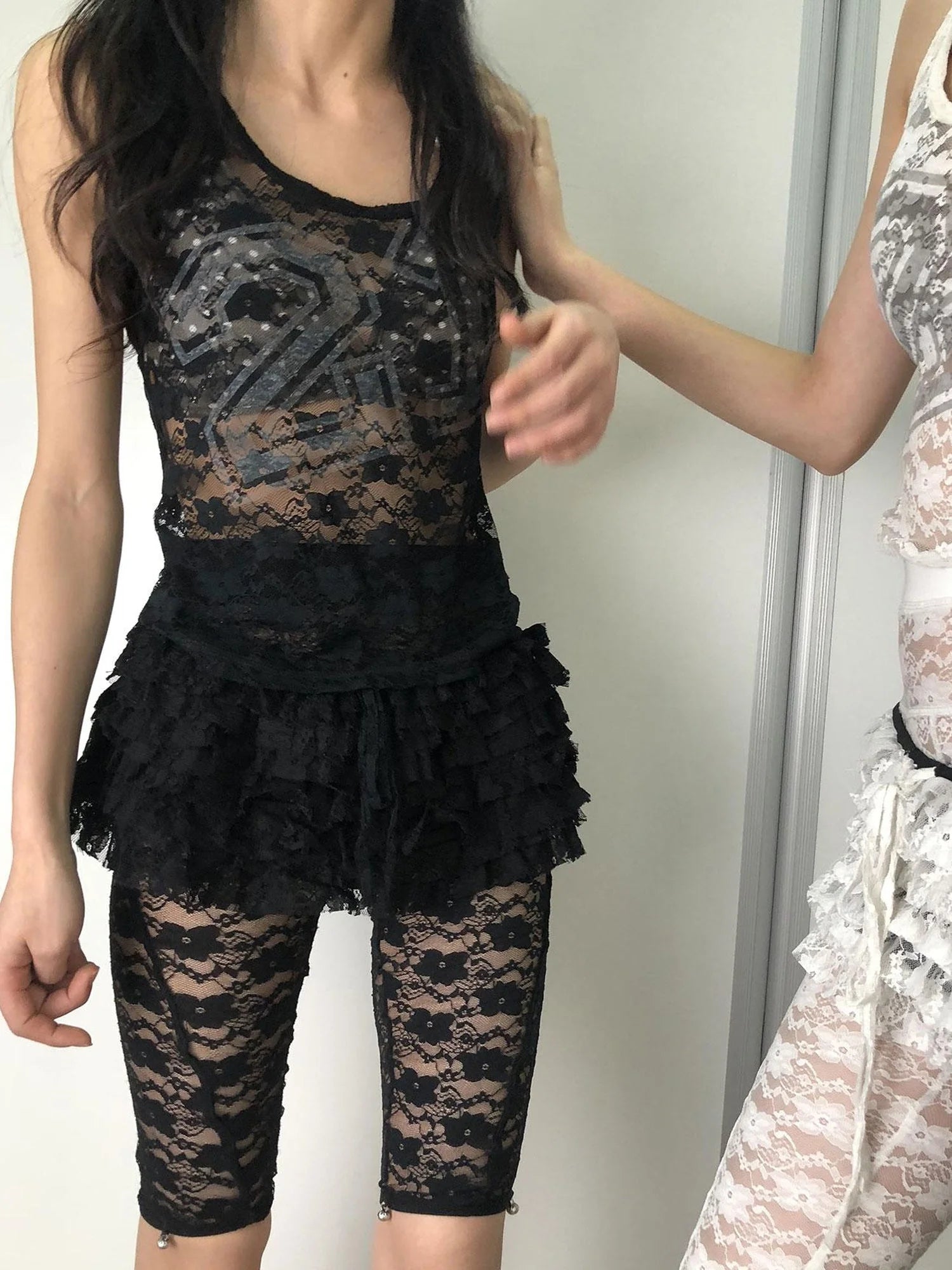 Layered Lace A-Line Mini Skirt