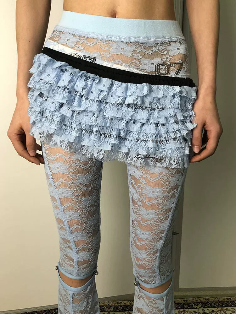 Achihara Layered Lace A-Line Mini Skirt-3