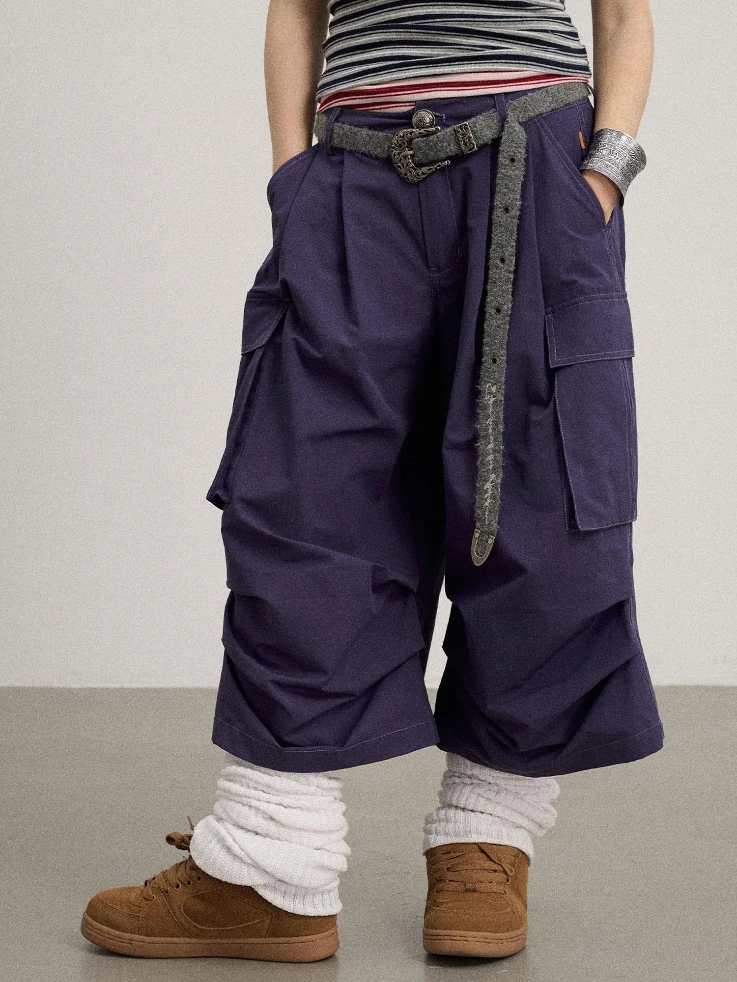 Lazy Point Casual Pleated Wide Leg Pants