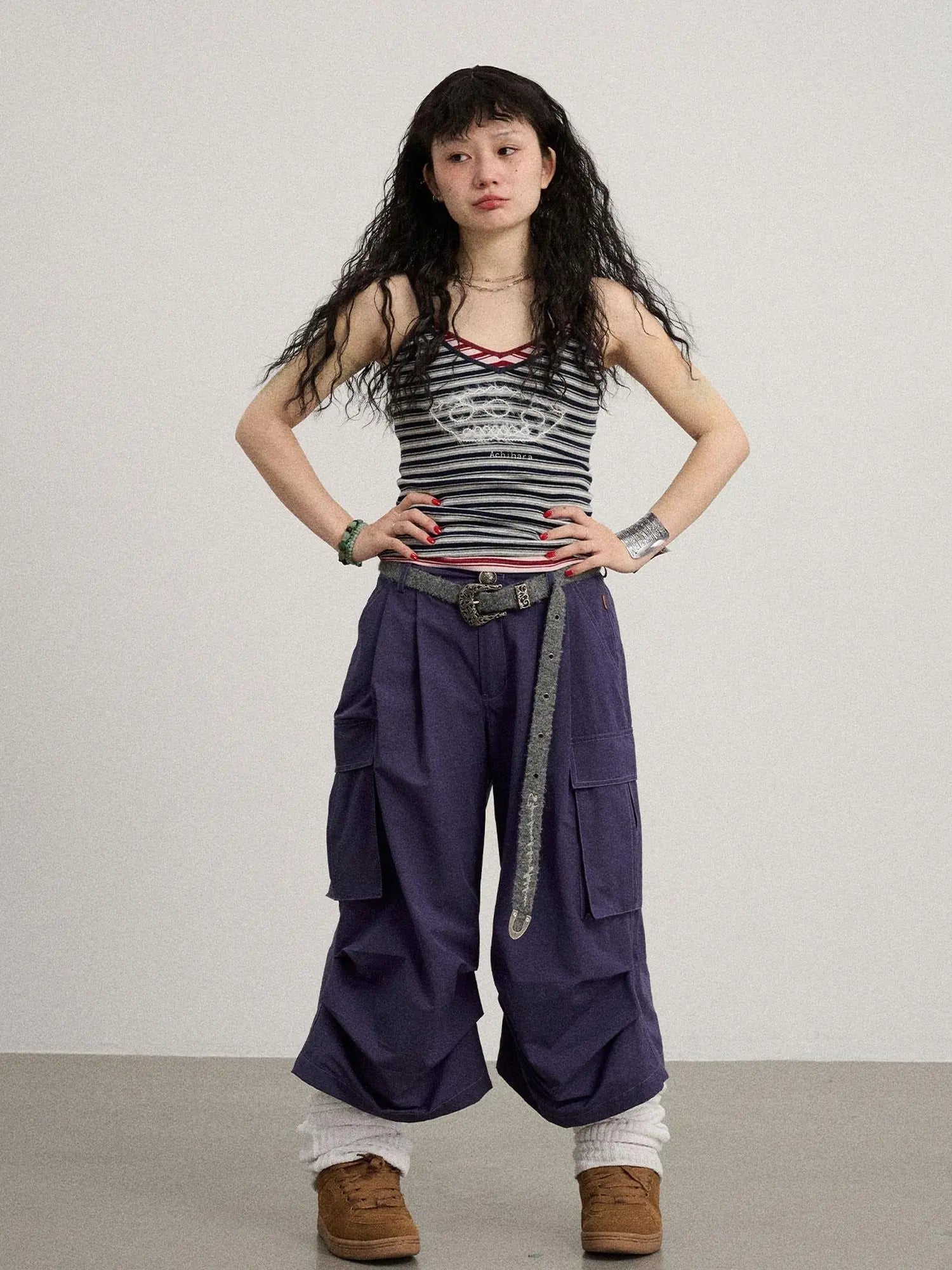 Lazy Point Casual Pleated Wide Leg Pants