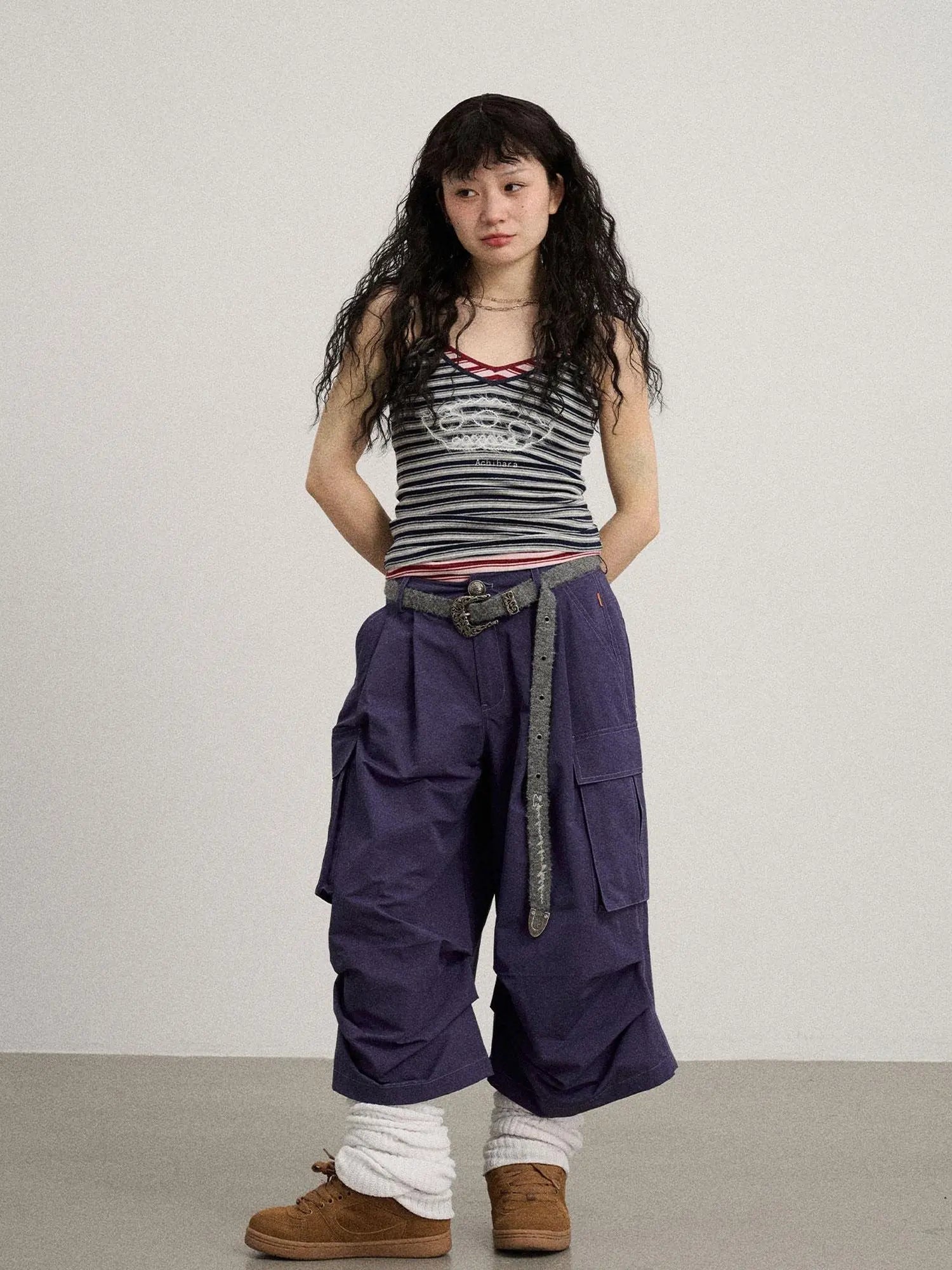 Lazy Point Casual Pleated Wide Leg Pants