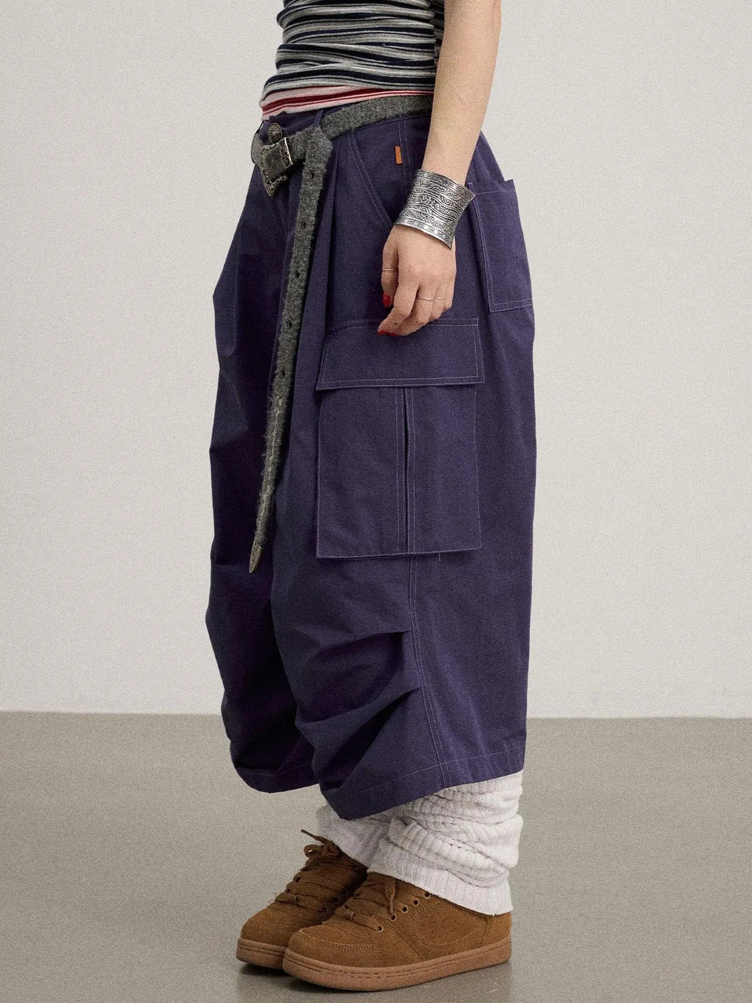 Lazy Point Casual Pleated Wide Leg Pants
