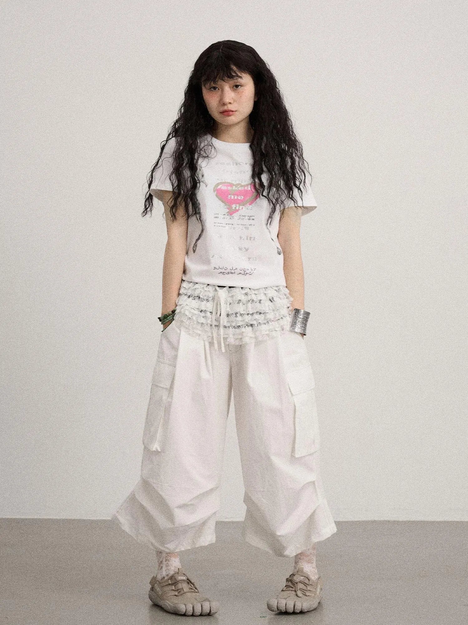 Lazy Point Casual Pleated Wide Leg Pants