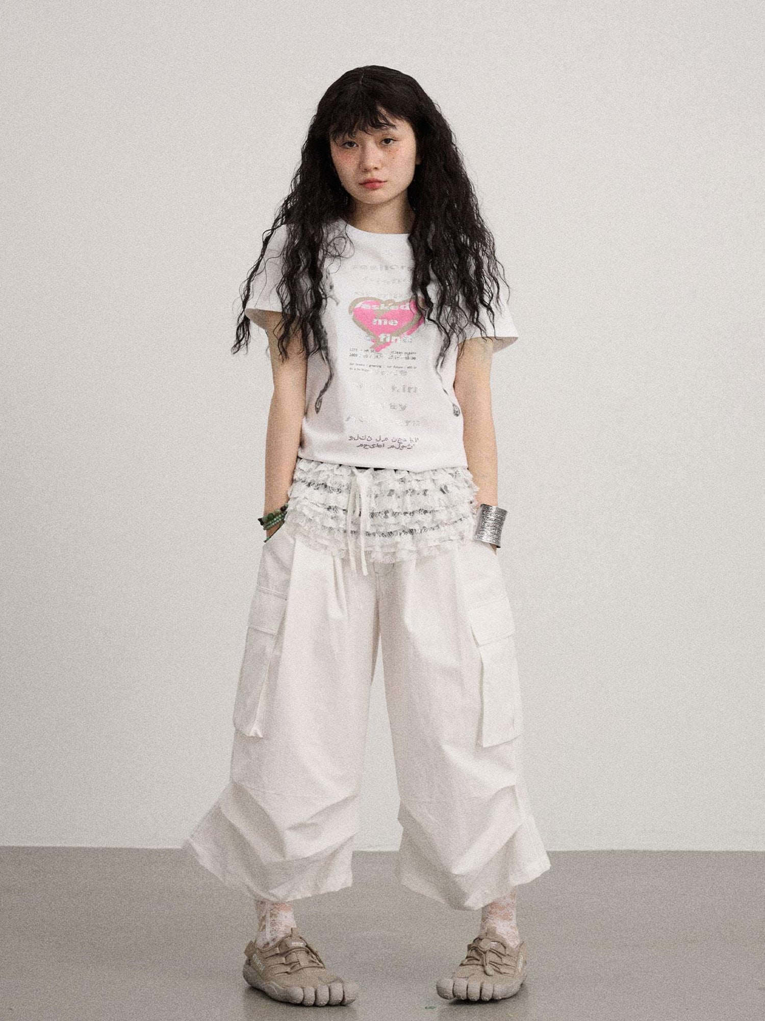 Achihara Lazy Point Casual Pleated Wide Leg Pants