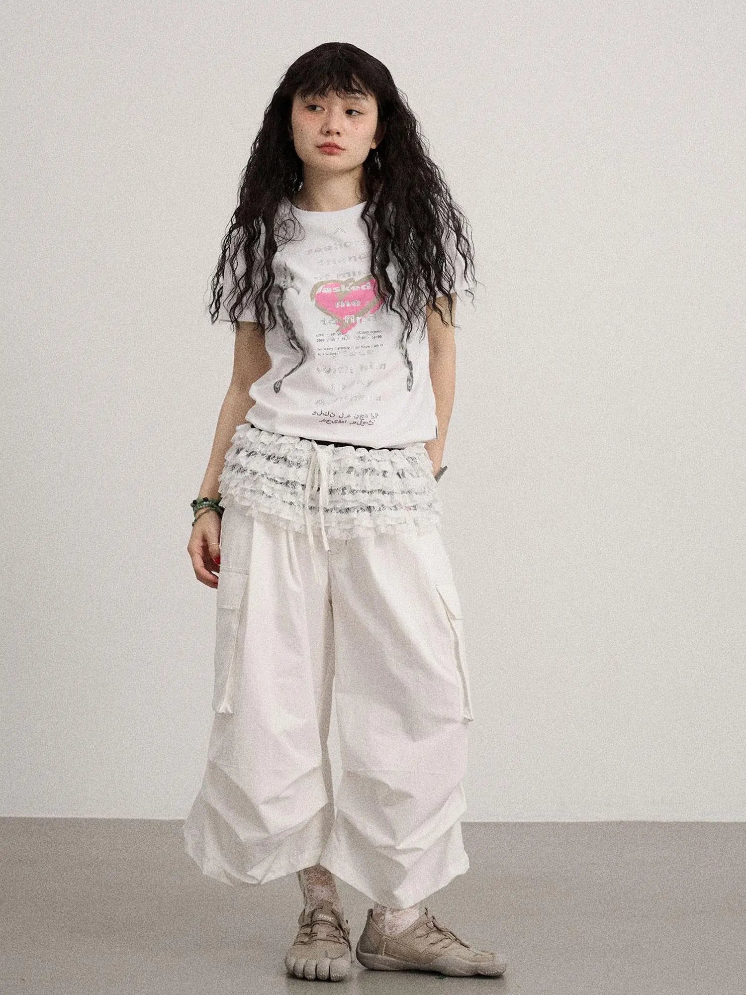 Lazy Point Casual Pleated Wide Leg Pants
