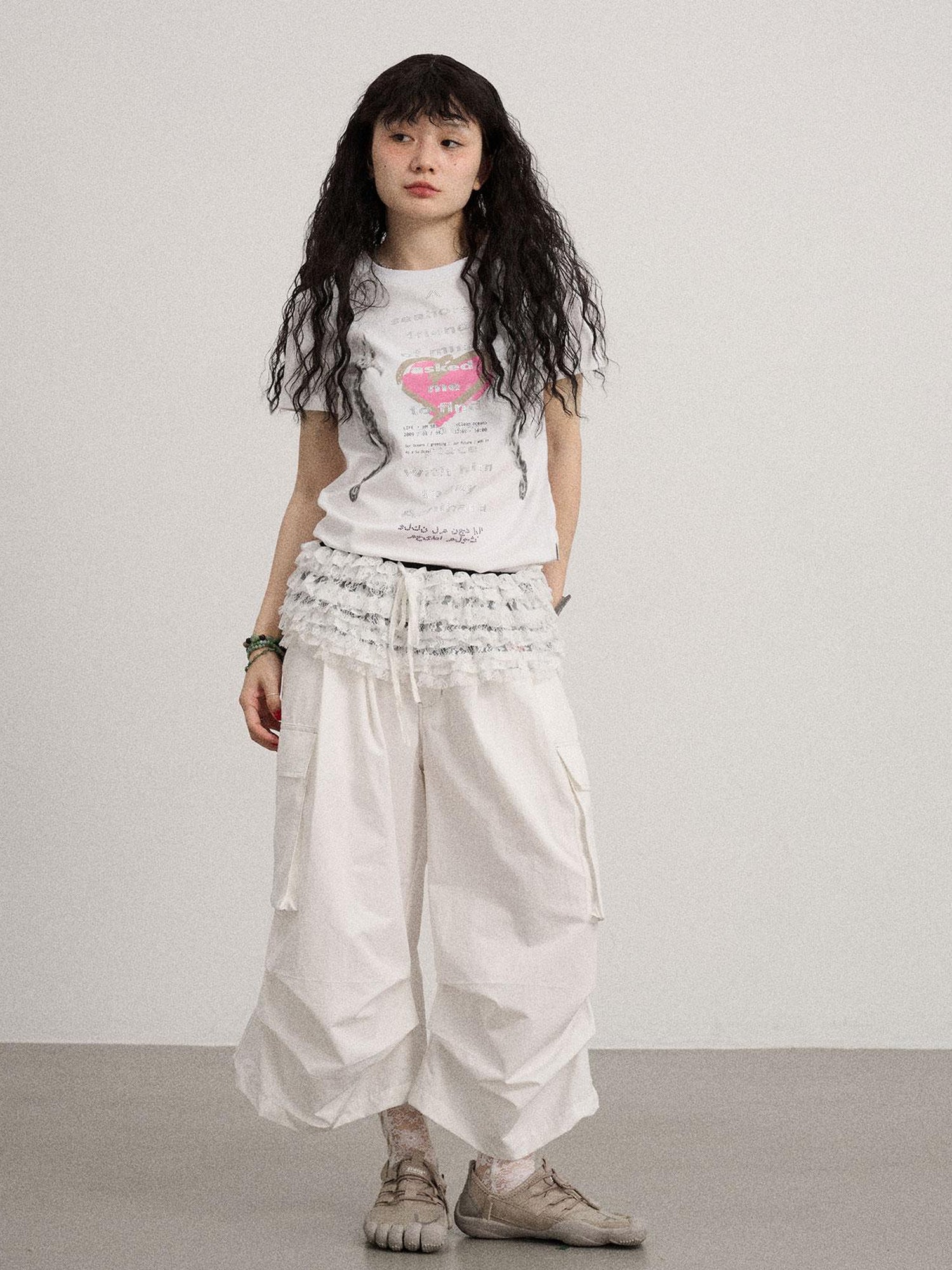 Achihara Lazy Point Casual Pleated Wide Leg Pants