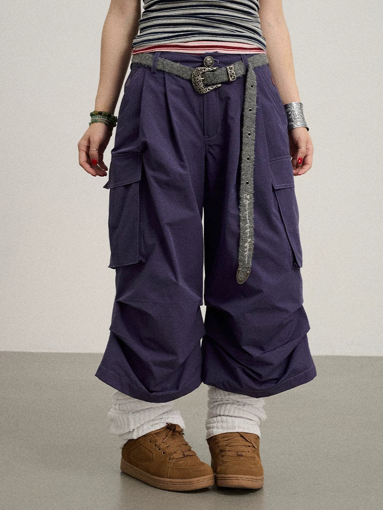 Achihara Lazy Point Casual Pleated Wide Leg Pants-2