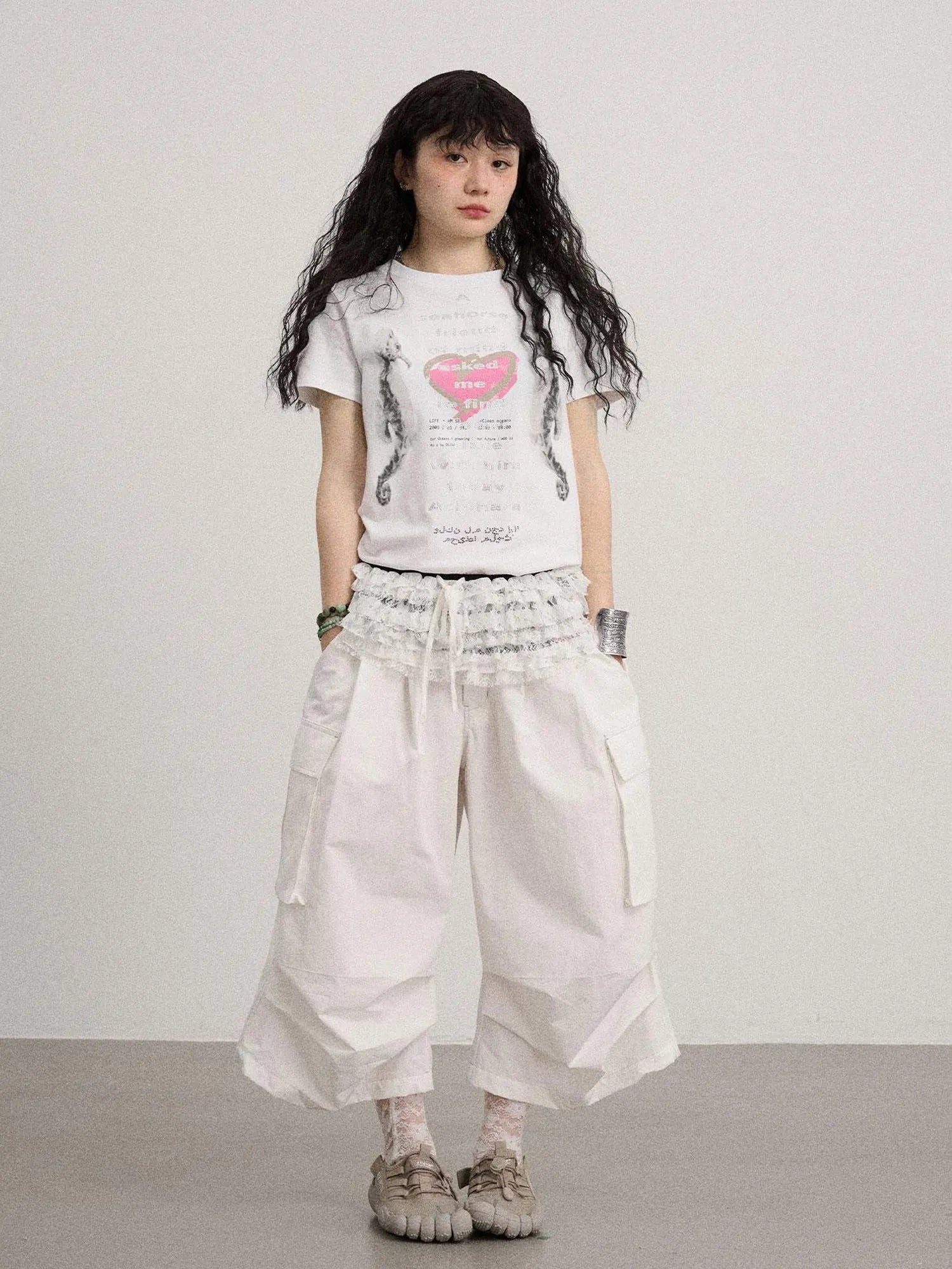 Lazy Point Casual Pleated Wide Leg Pants