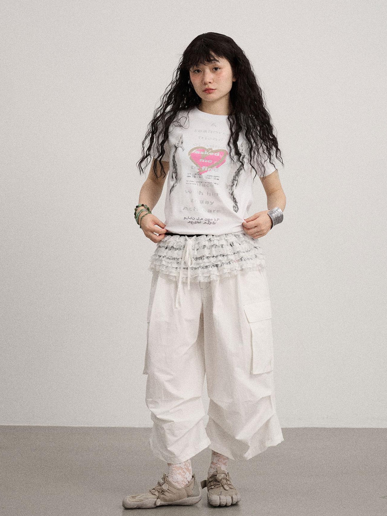 Achihara Lazy Point Casual Pleated Wide Leg Pants