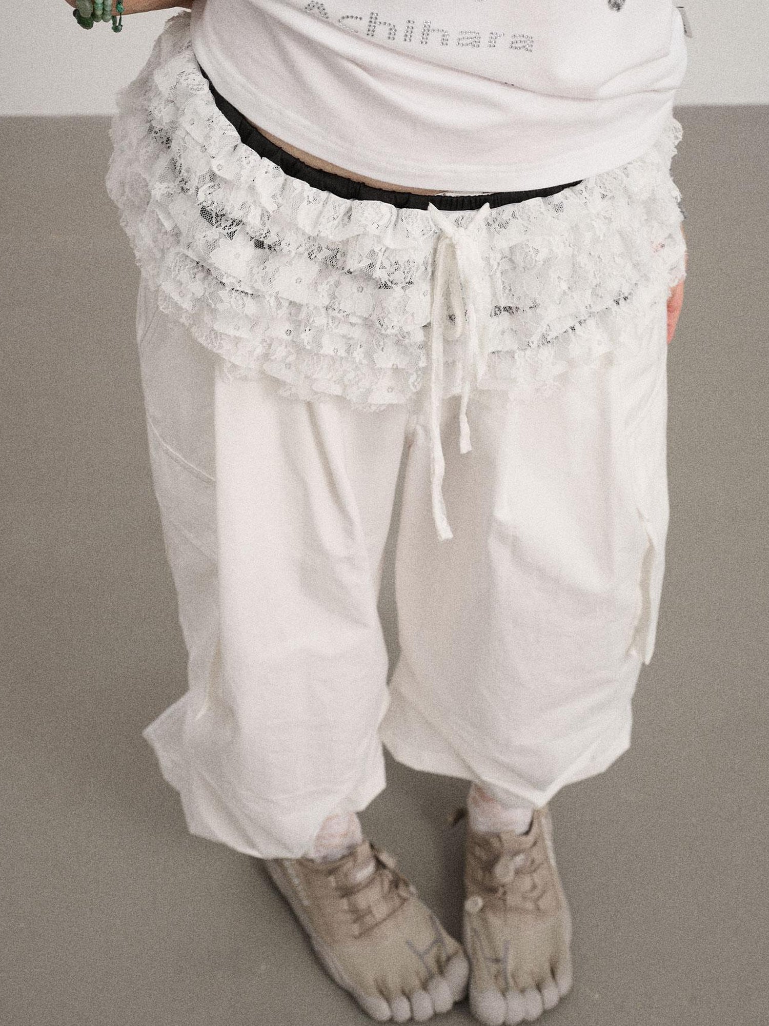 Achihara Lazy Point Casual Pleated Wide Leg Pants