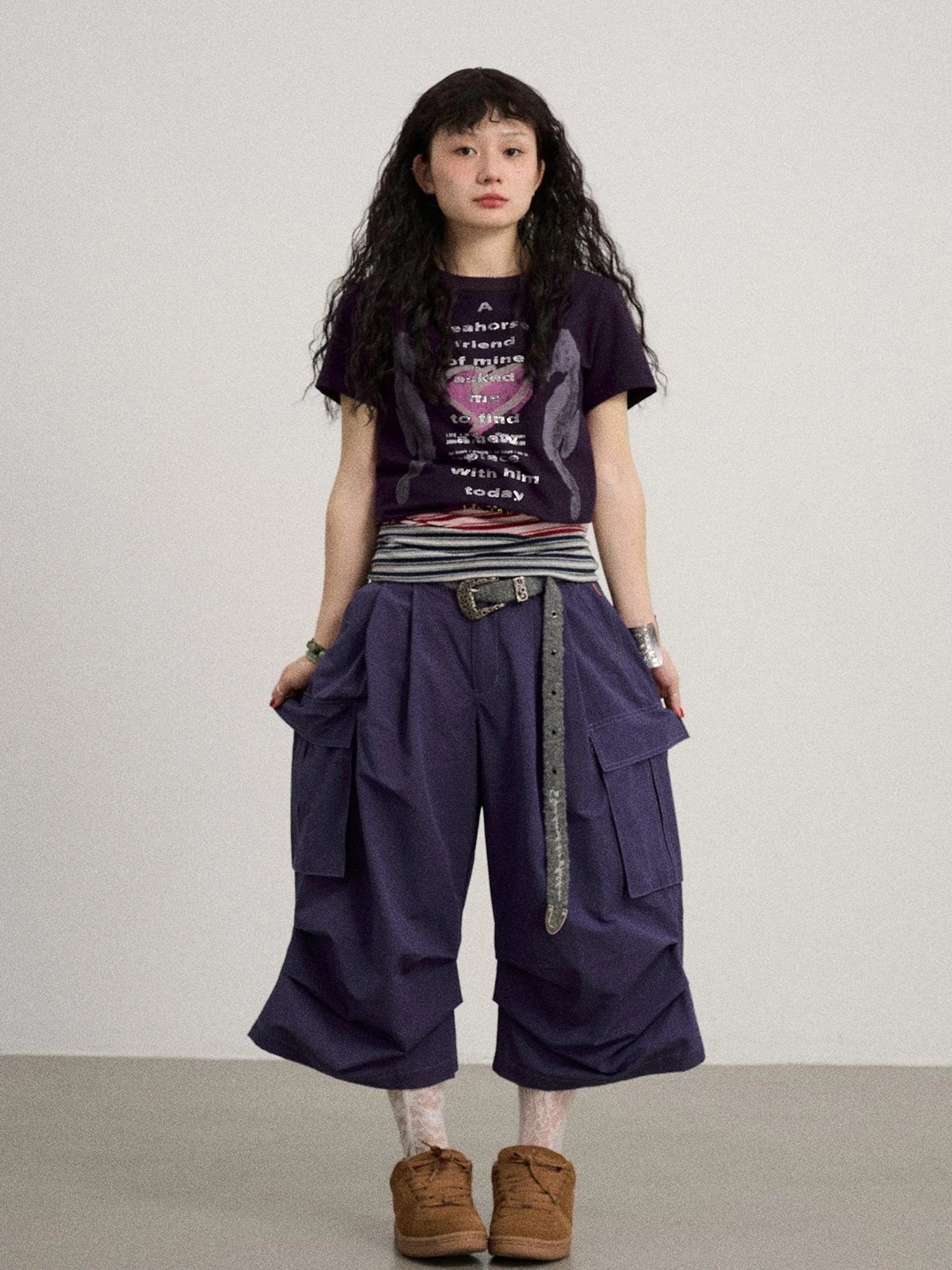 Lazy Point Casual Pleated Wide Leg Pants