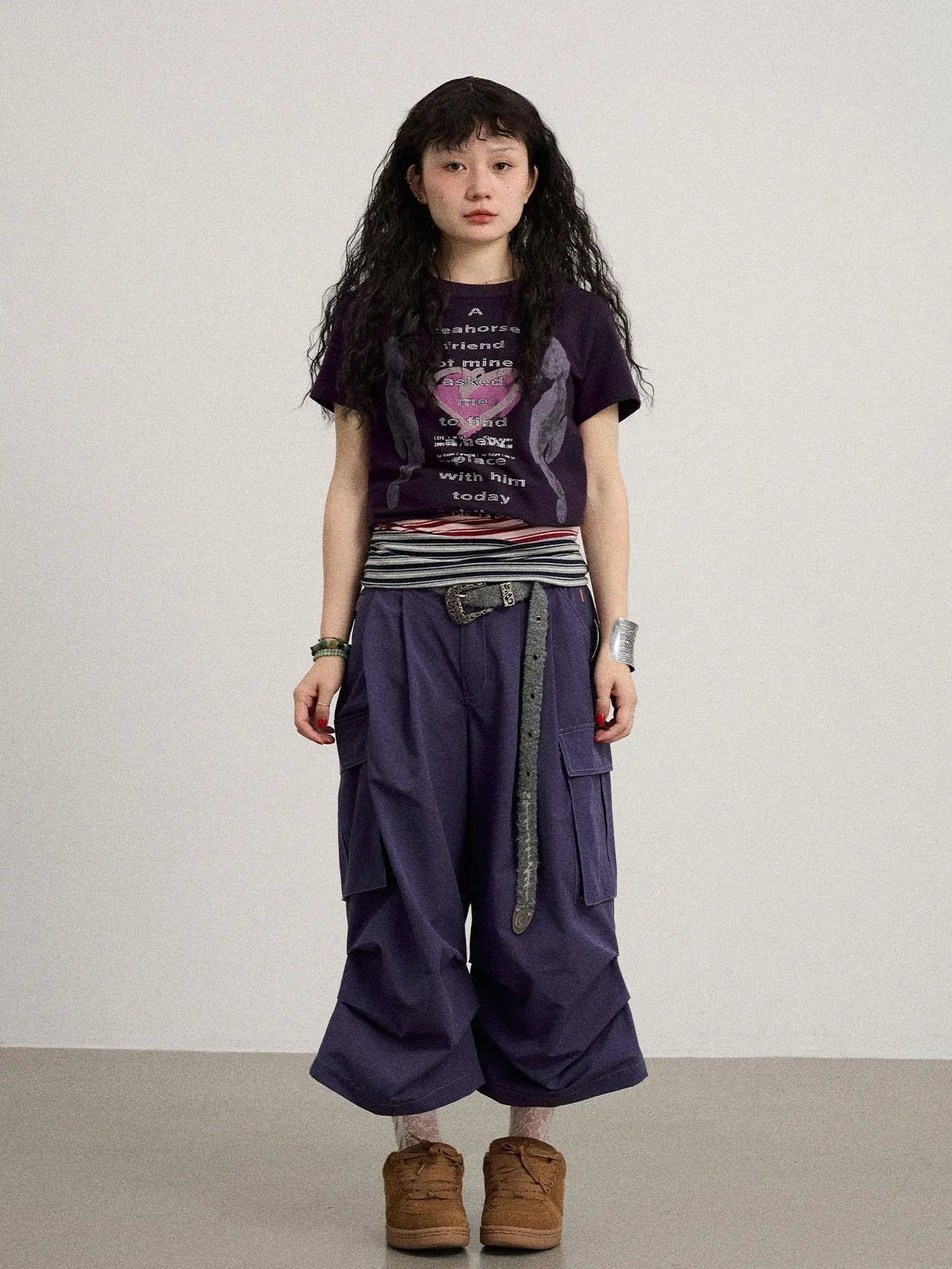 Lazy Point Casual Pleated Wide Leg Pants
