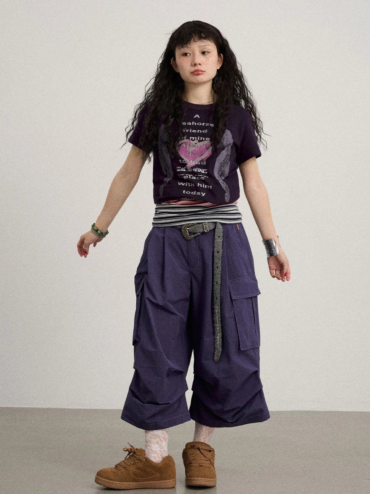 Lazy Point Casual Pleated Wide Leg Pants