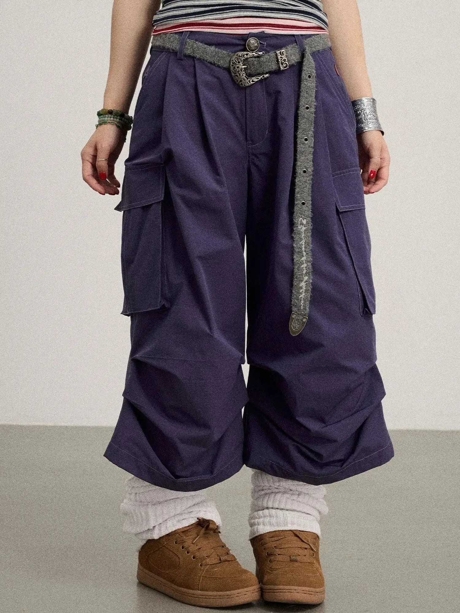 Lazy Point Casual Pleated Wide Leg Pants