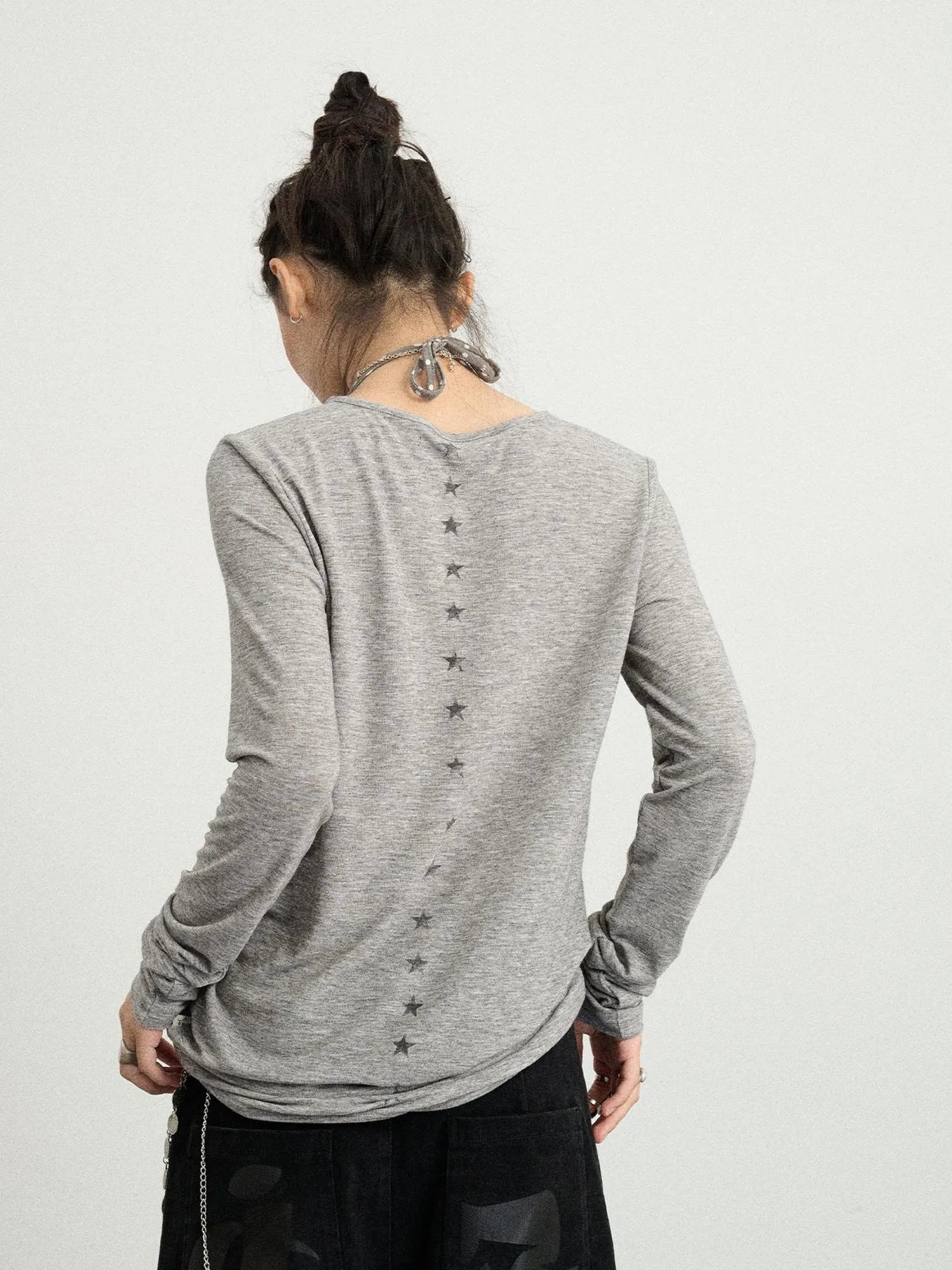 Long Sleeve T-Shirt With Inspirational Print Describe Yourself Beyond Rules