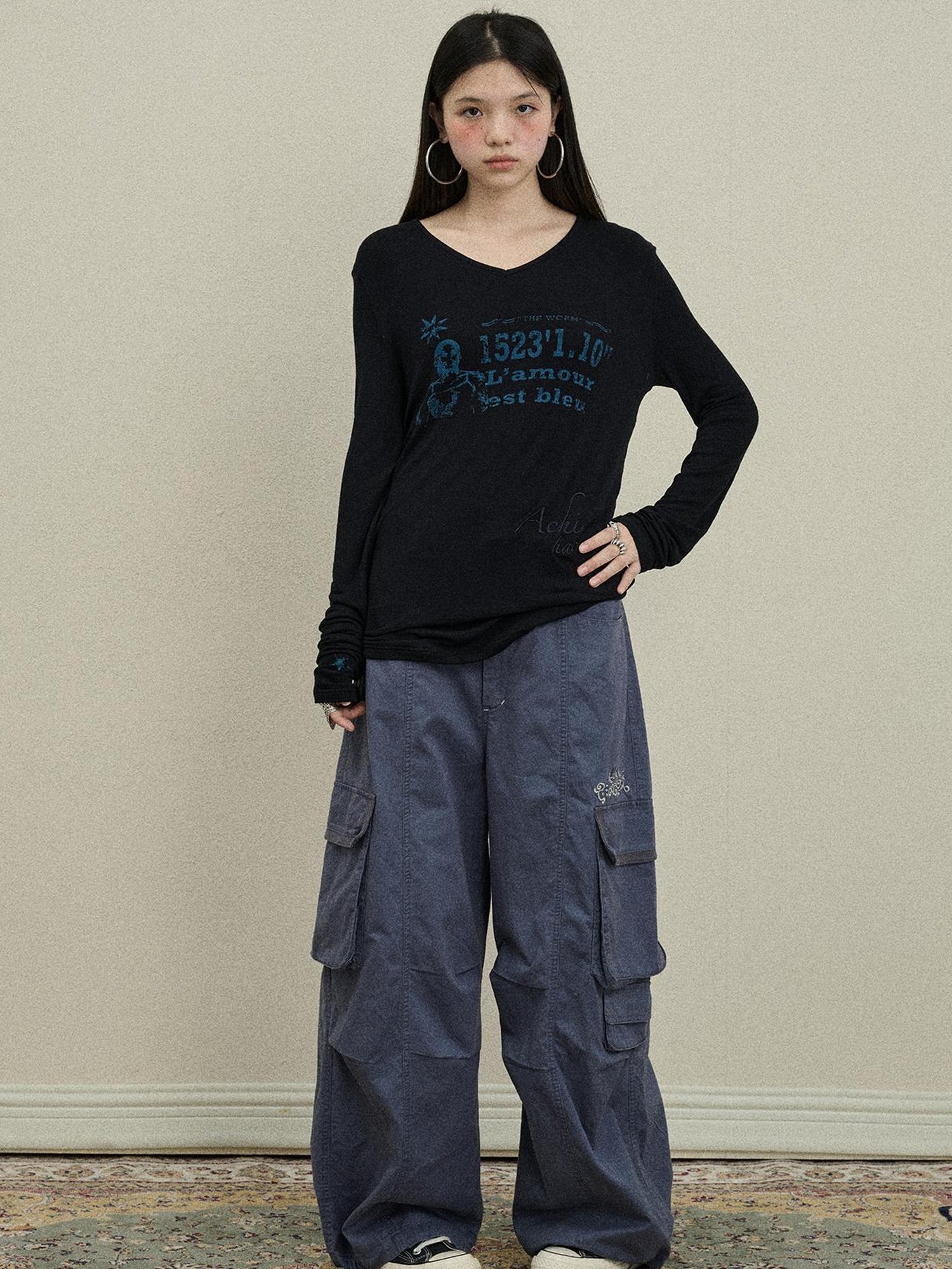 Update Achihara Loose Fit Denim Overalls 2025 Autumn New Drop Leg Trousers