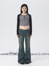 Los Angeles Stripe Spliced Crop Tee