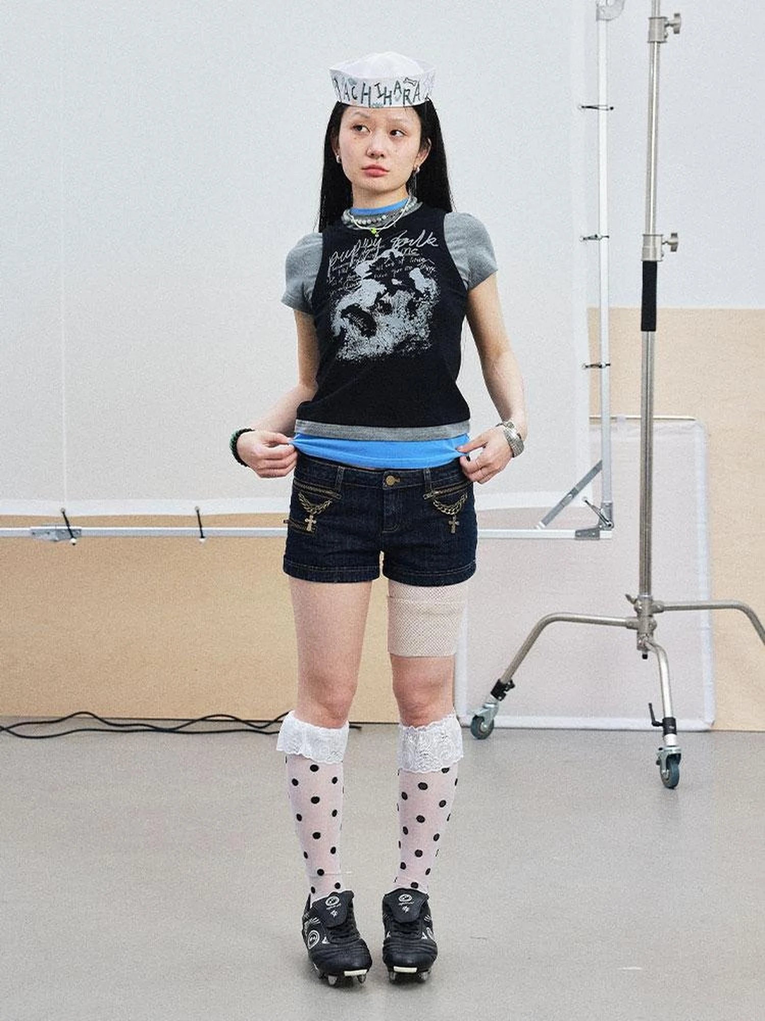Lukasi Super Low-Rise Denim Hot Shorts