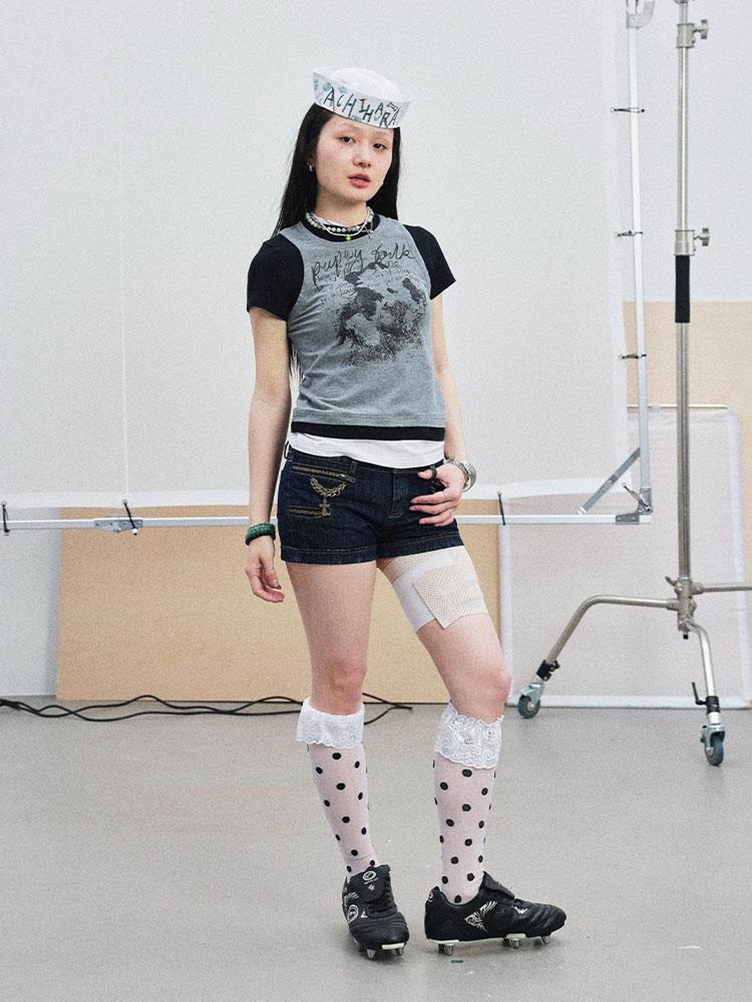 Achihara Lukasi Super Low-Rise Denim Hot Shorts