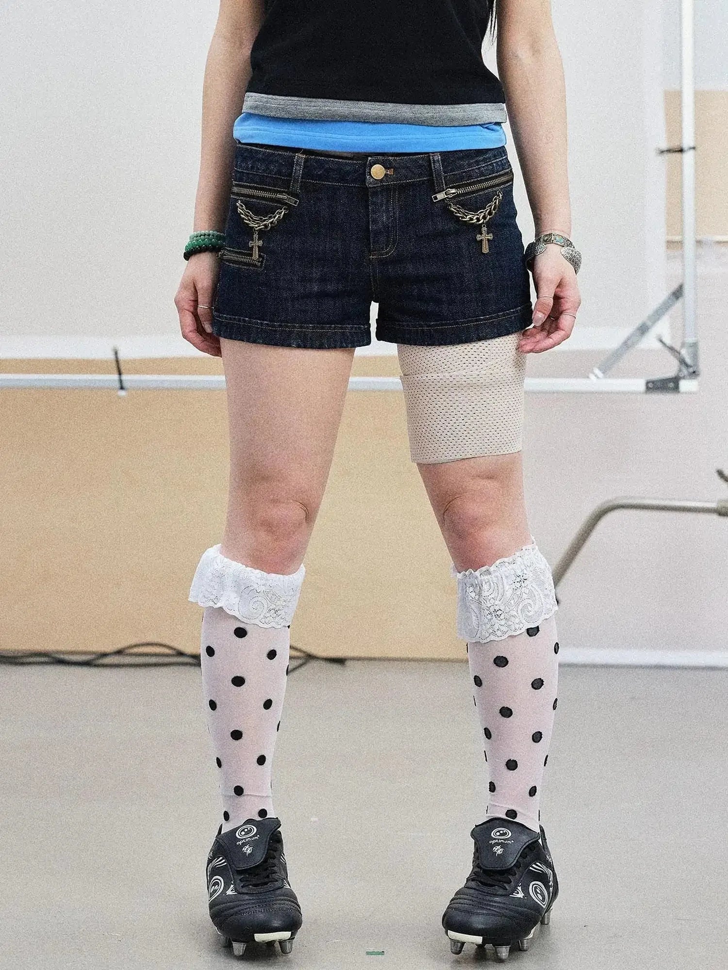 Lukasi Super Low-Rise Denim Hot Shorts
