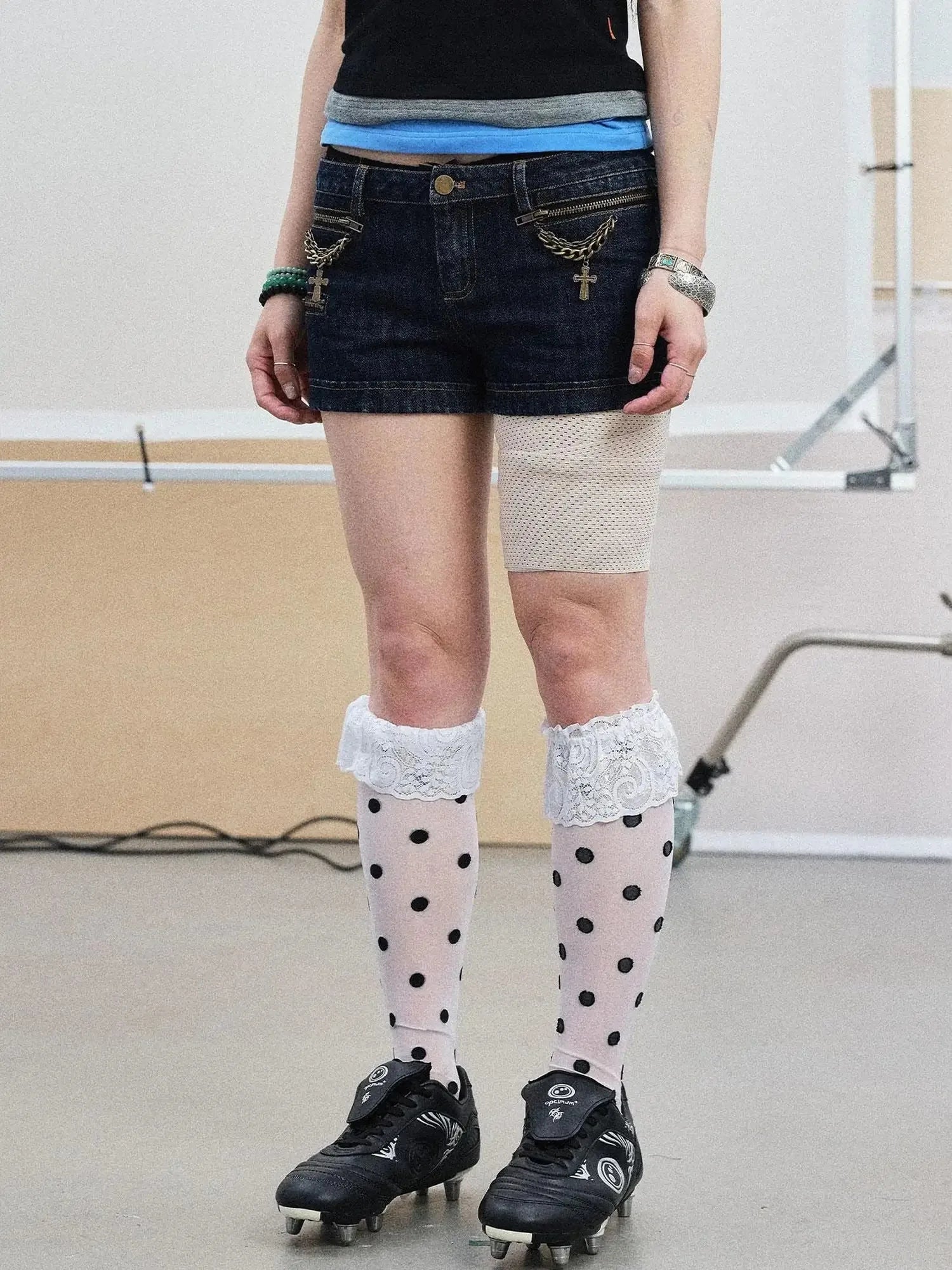 Lukasi Super Low-Rise Denim Hot Shorts
