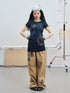 Meraki Universe T Shirt Dress V Neck Long Sleeve