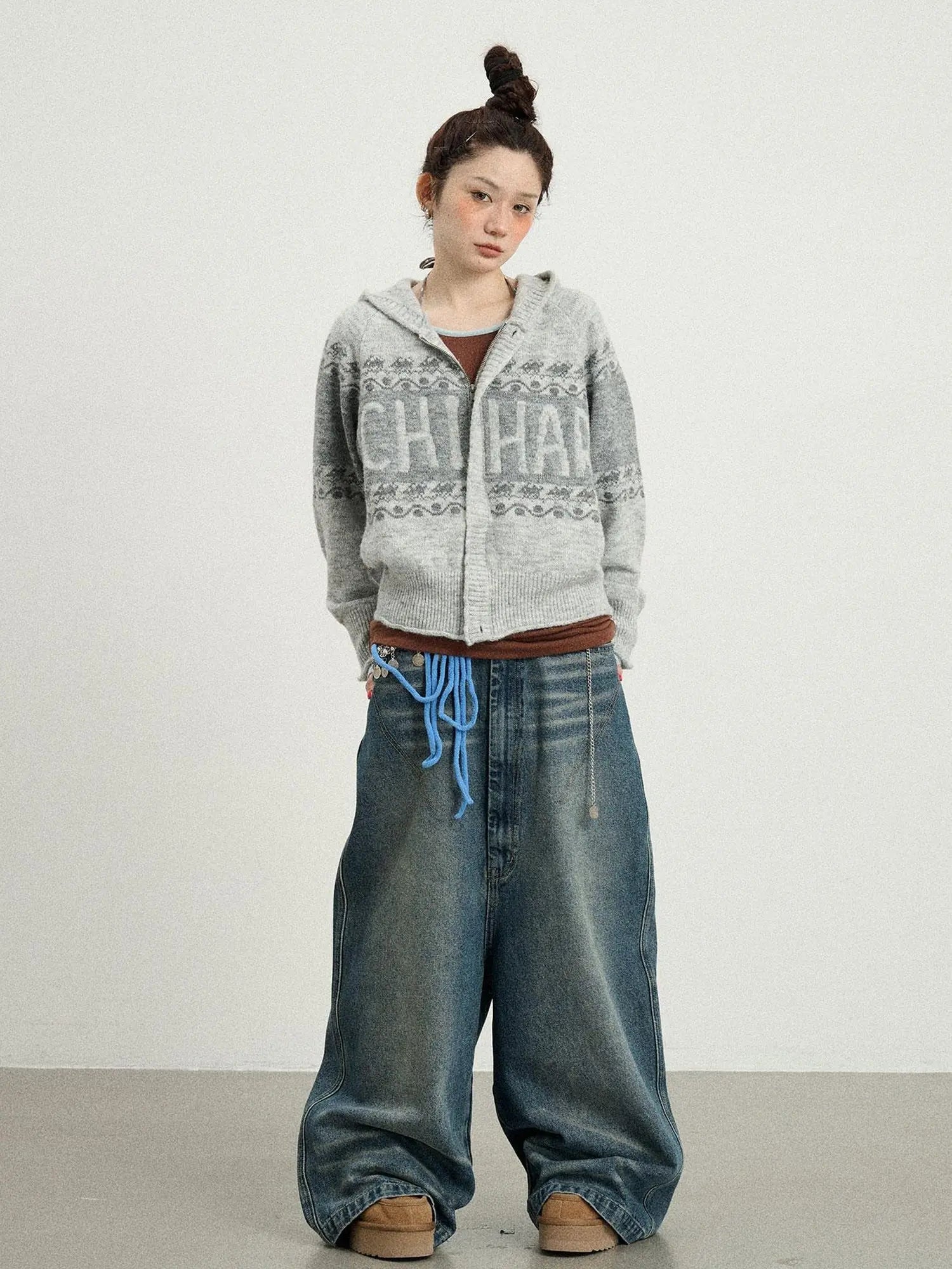 Milk Tea Hoodie Knit Sweater