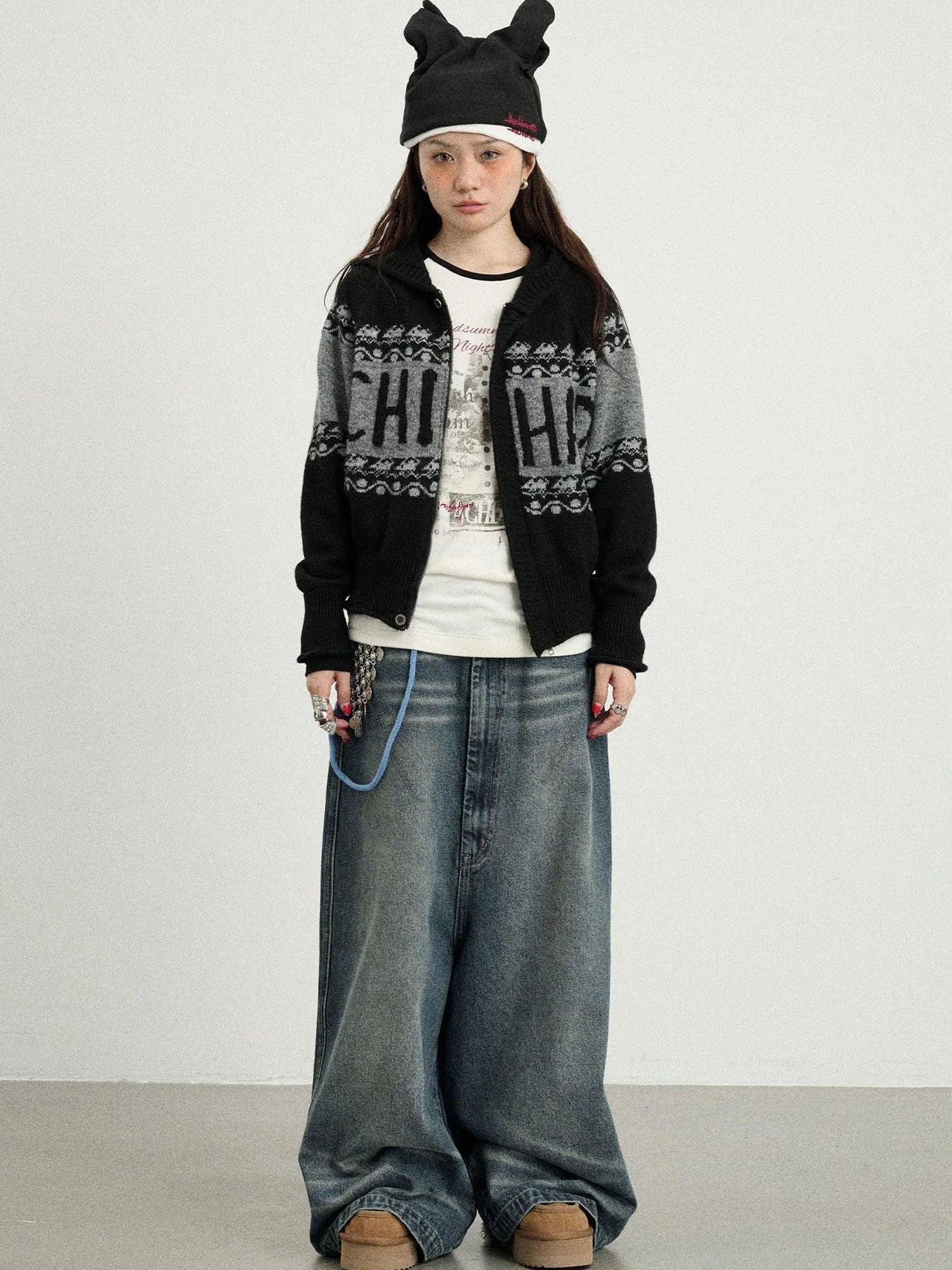 Milk Tea Hoodie Knit Sweater