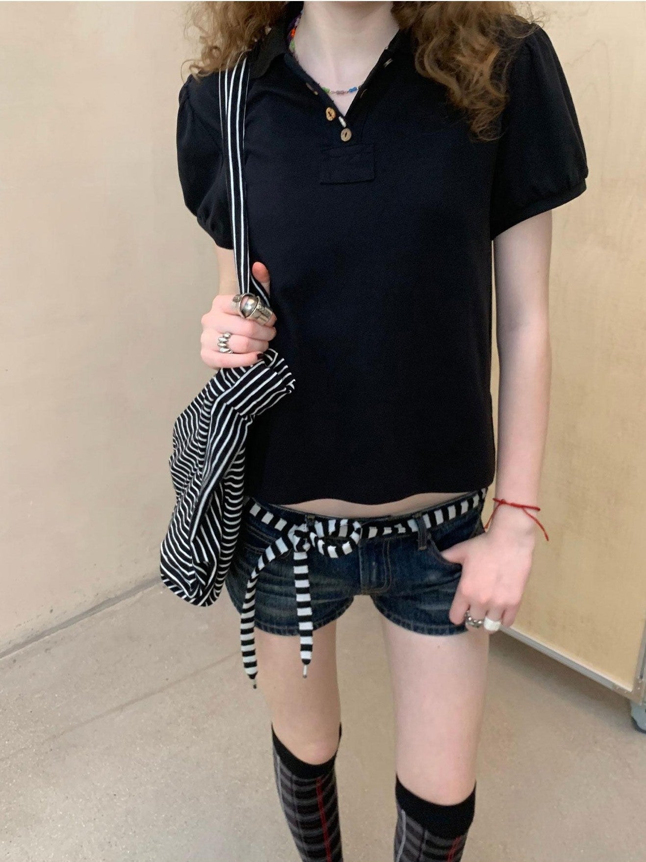 Achihara Minimalist Puff Sleeve Polo Women&