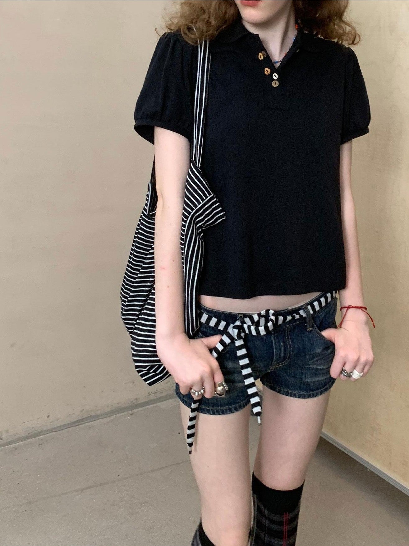Achihara Minimalist Puff Sleeve Polo Women&