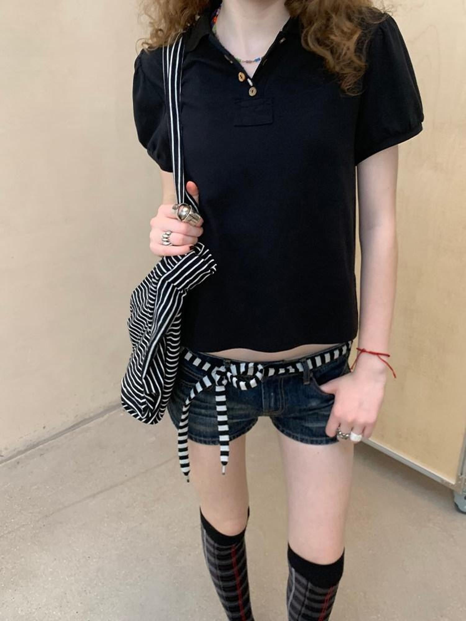 Achihara Minimalist Puff Sleeve Polo Women&