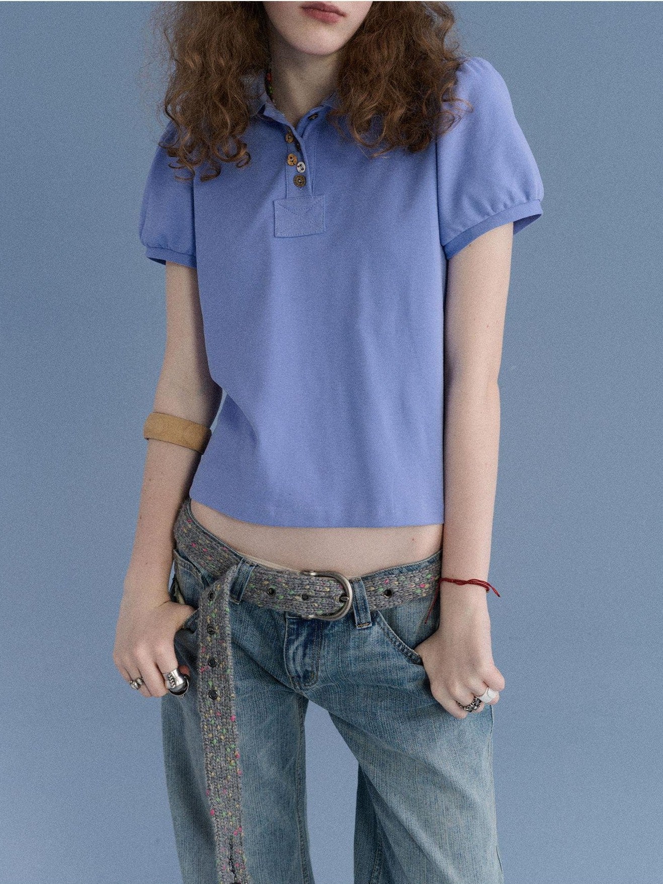 Achihara Minimalist Puff Sleeve Polo Women&
