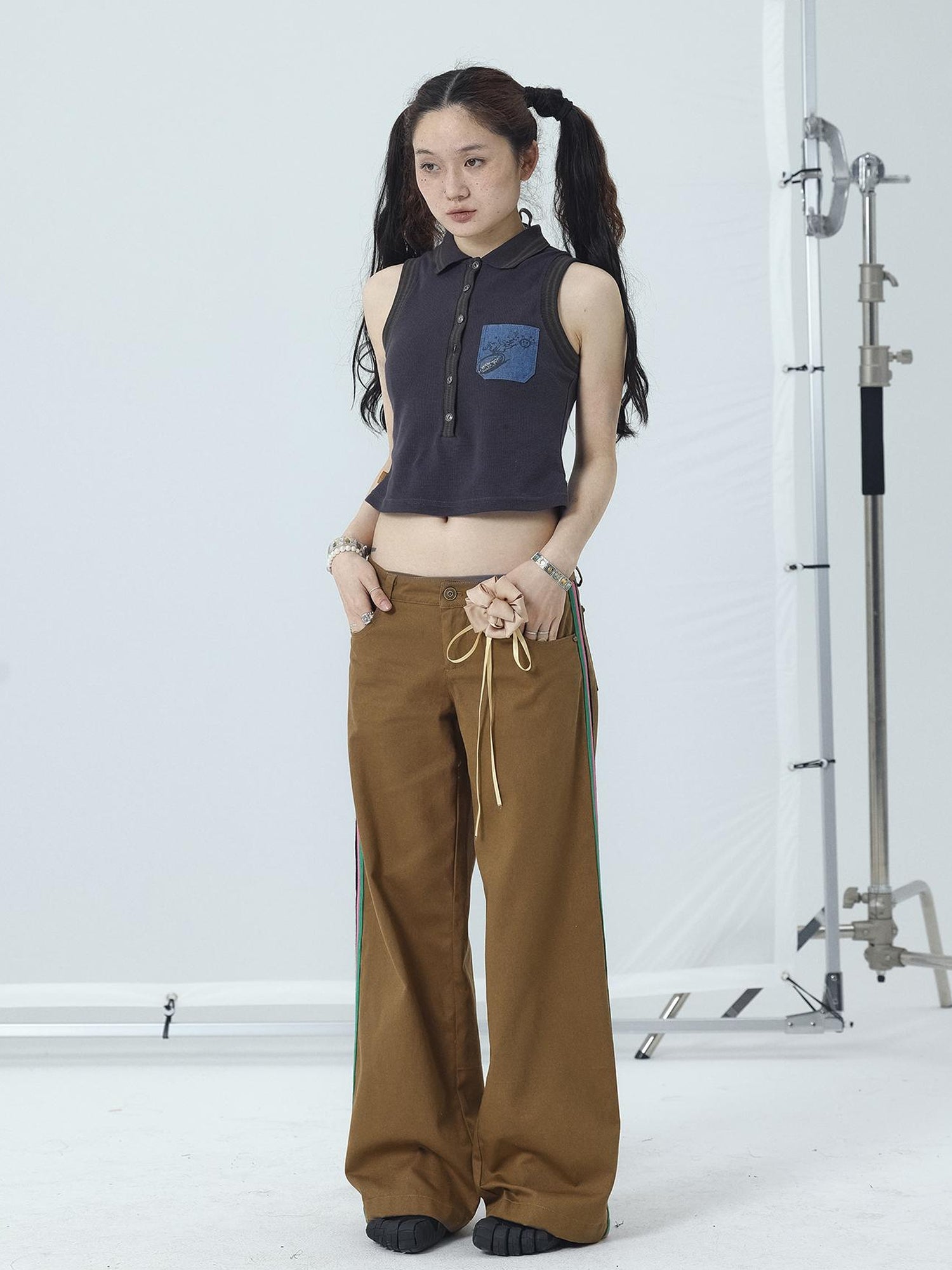 Achihara Missy Hilton Relaxed Wide Leg Trousers