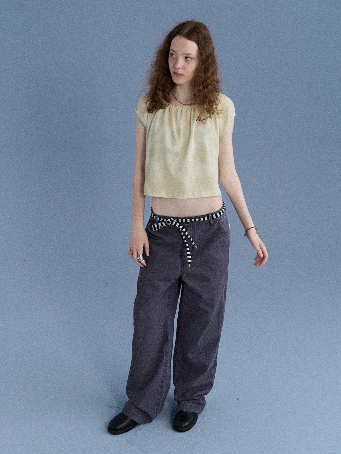 Achihara Navy Casual Low Rise Zip Fly Women&